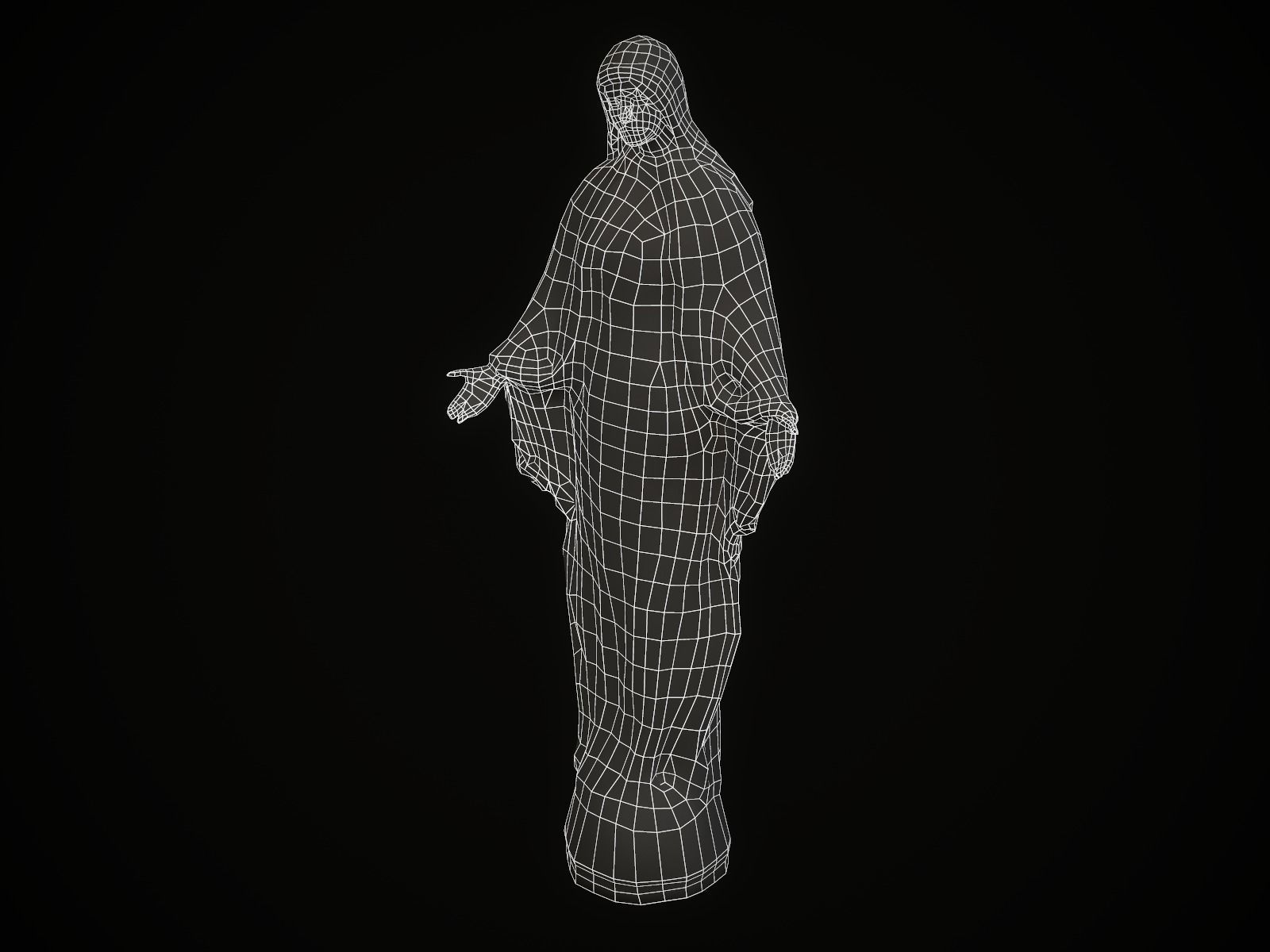 Saint Maria Statue PBR Low Poly Low-poly 3D model_8