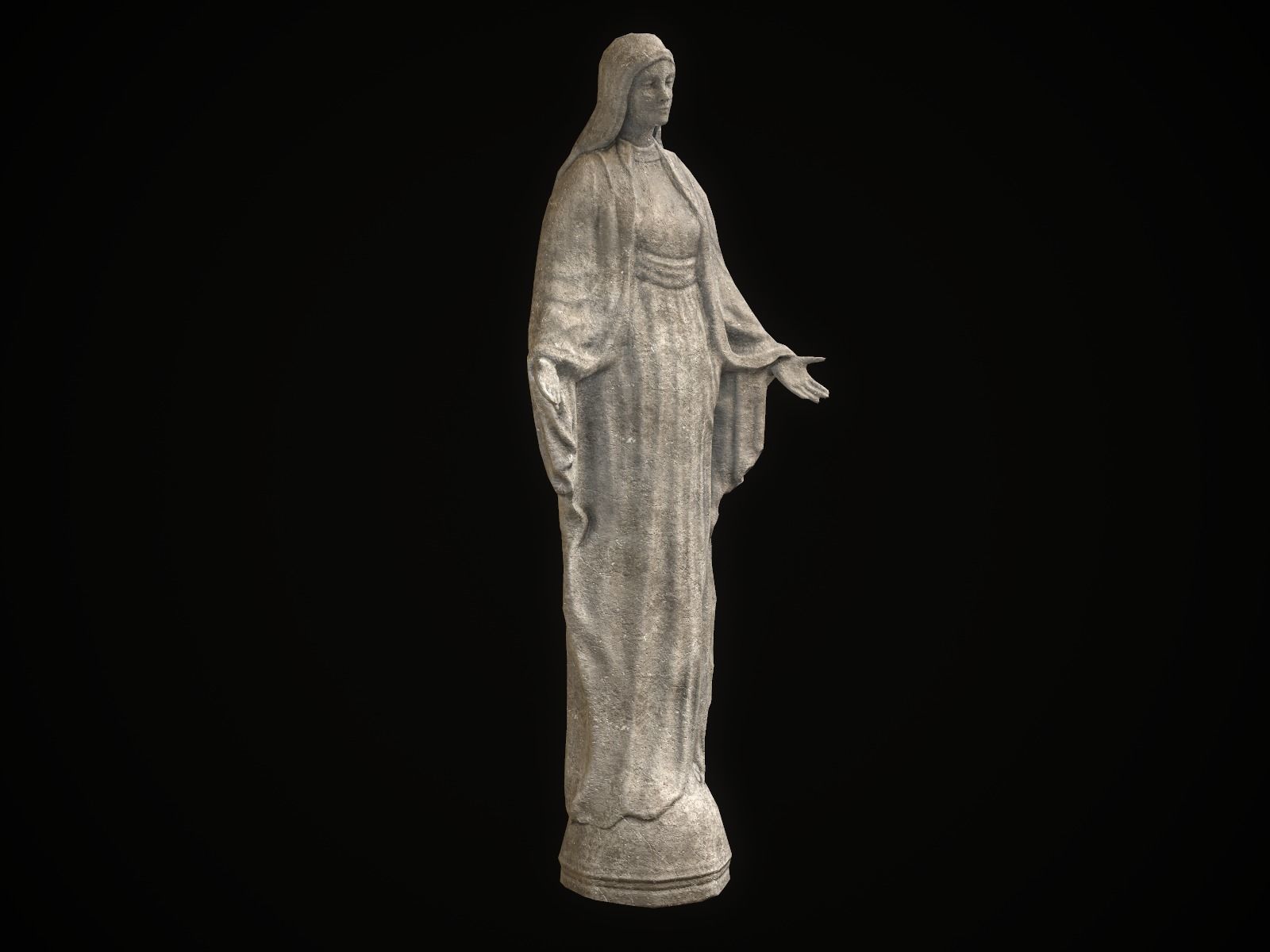 Saint Maria Statue PBR Low Poly Low-poly 3D model_3