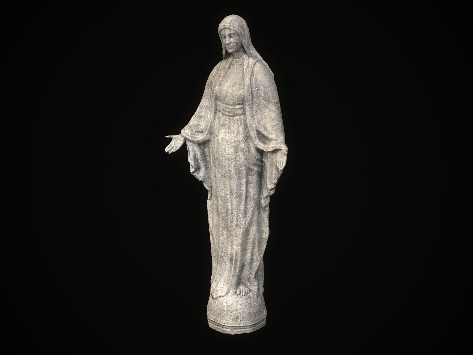 Saint Maria Statue PBR Low Poly Low-poly 3D model_1