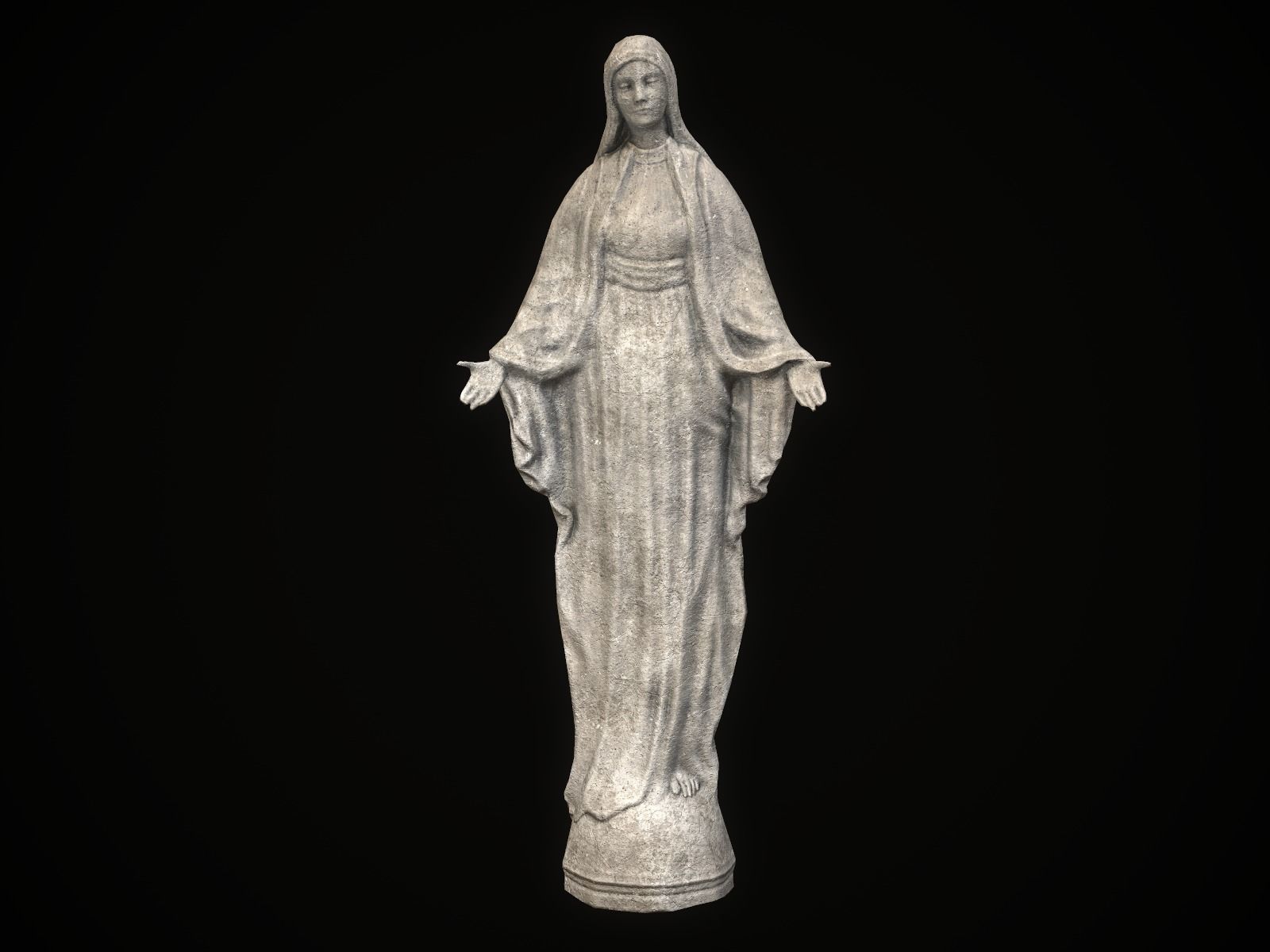 Saint Maria Statue PBR Low Poly Low-poly 3D model_2