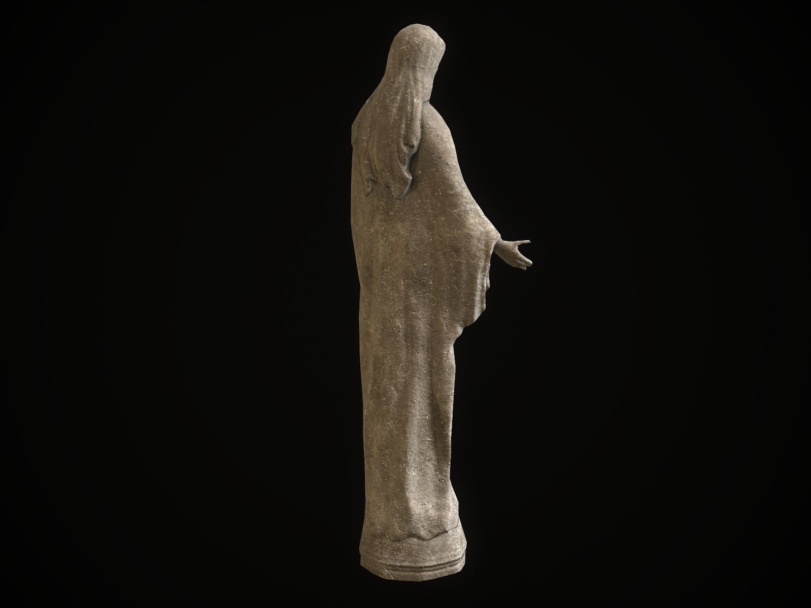 Saint Maria Statue PBR Low Poly Low-poly 3D model_4