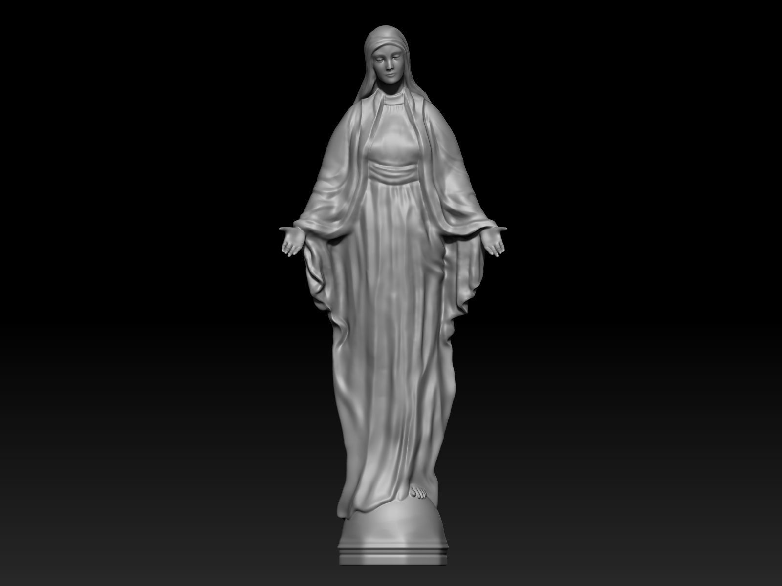 Saint Maria Statue PBR Low Poly Low-poly 3D model_11