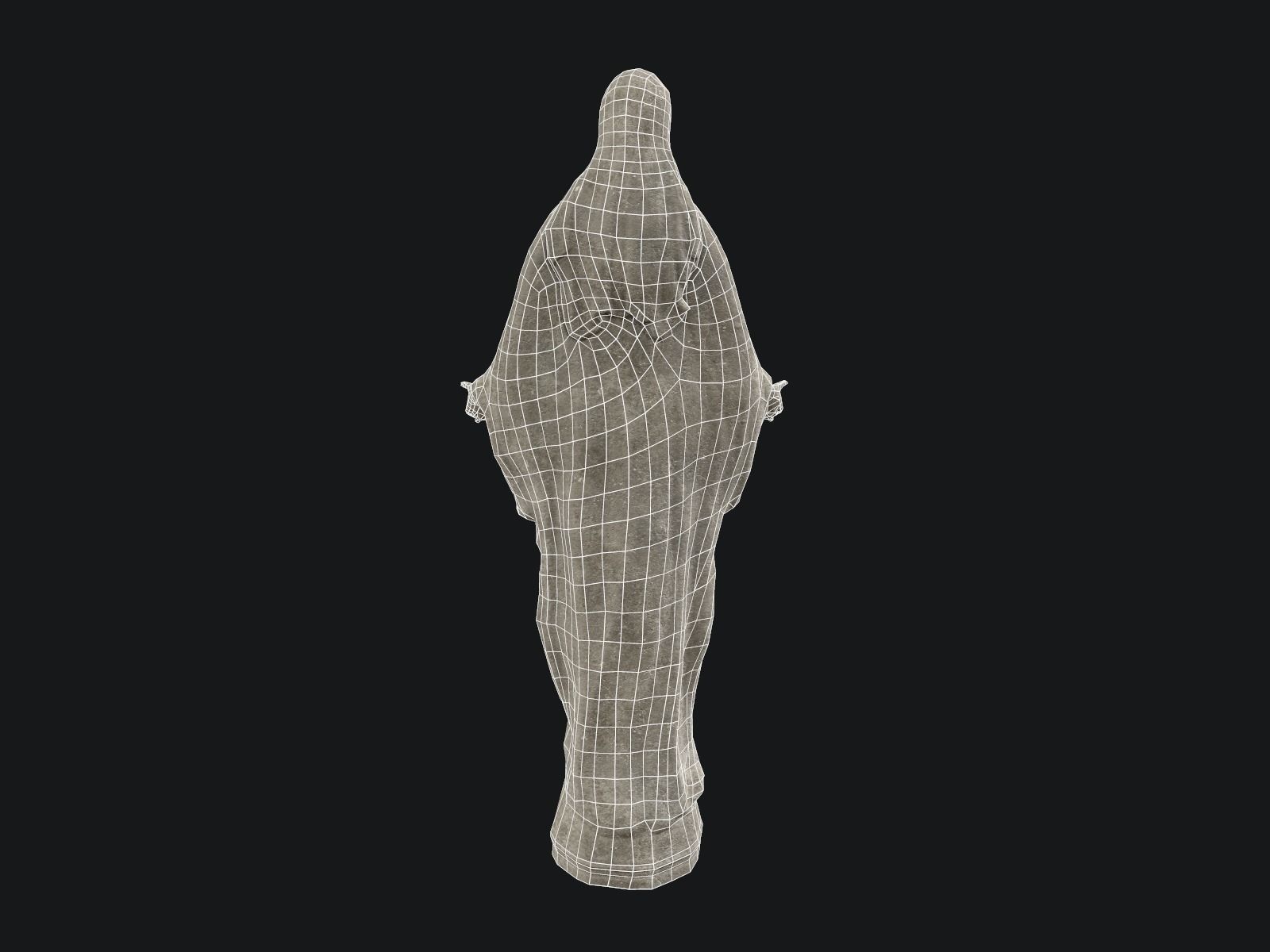 Saint Maria Statue PBR Low Poly Low-poly 3D model_7
