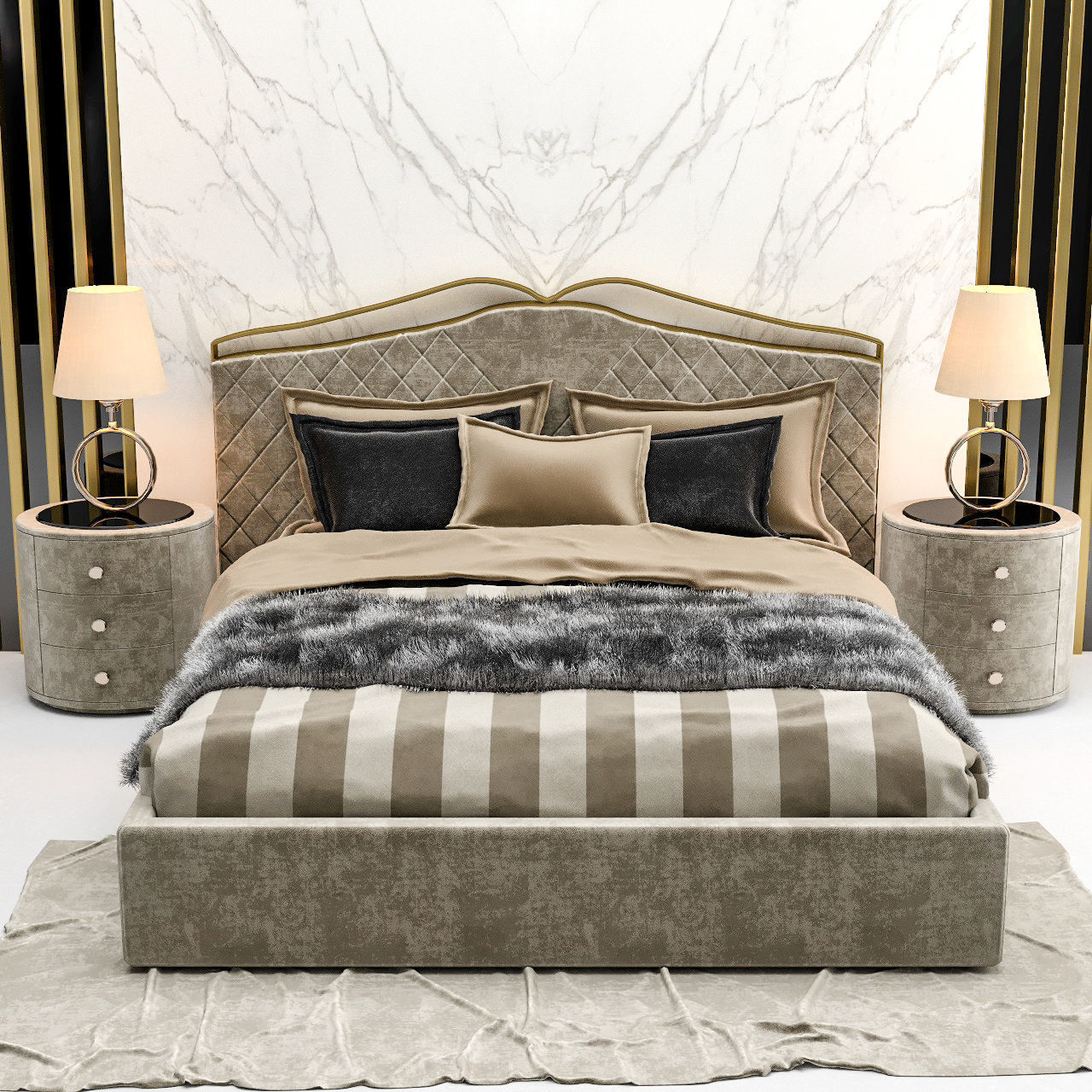 Cantori Valentino Bed 3D model CGTrader