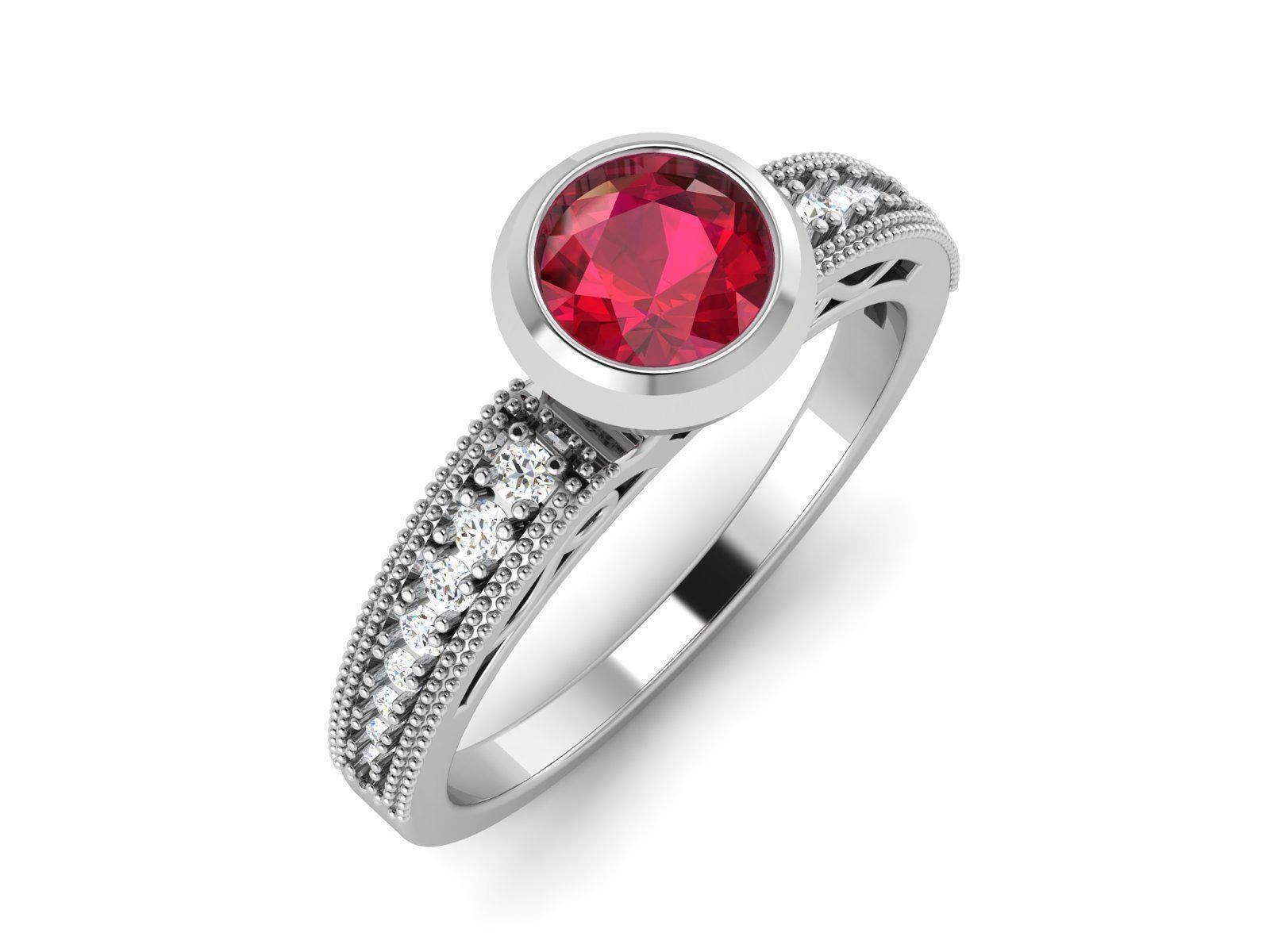 Solitaire ring 3dm stl render detail 3D print model 3D print model_4