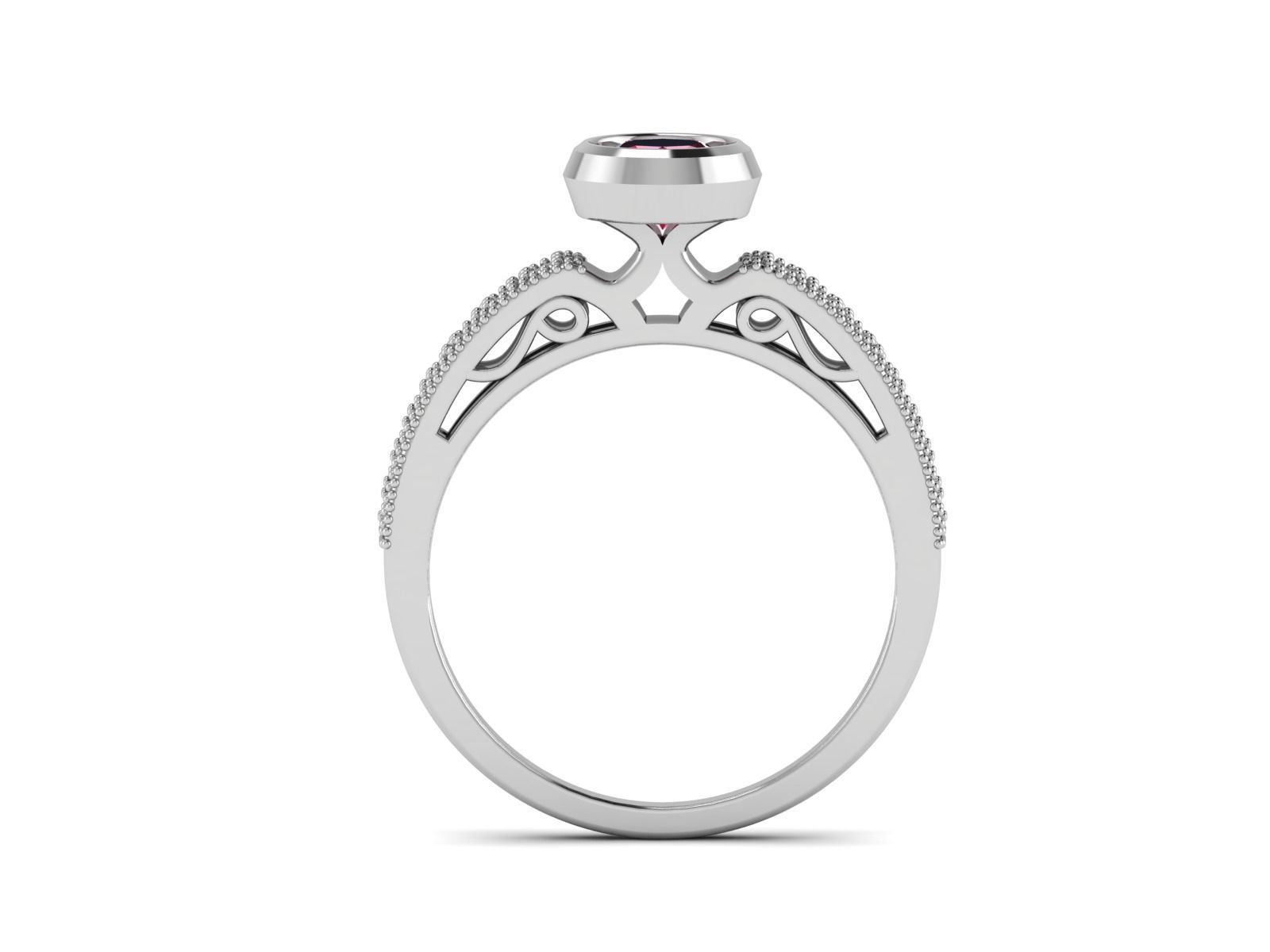 Solitaire ring 3dm stl render detail 3D print model 3D print model_7