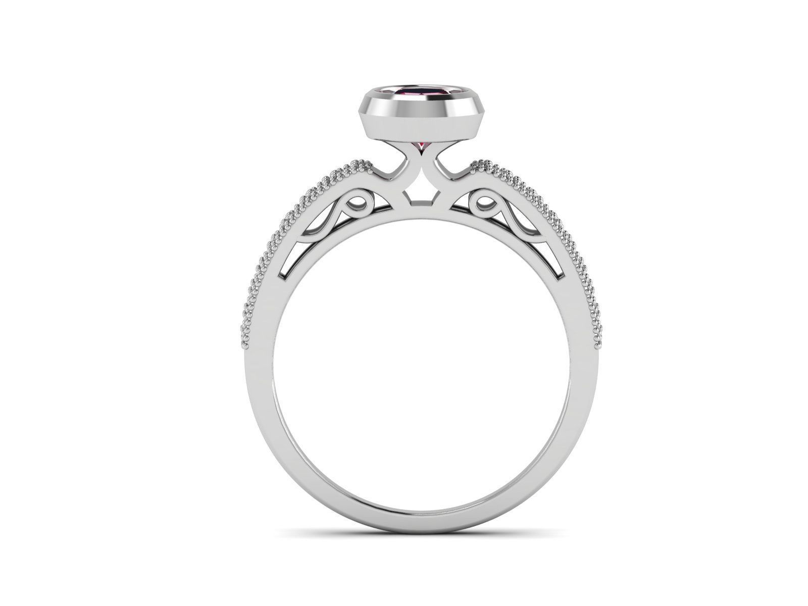 Solitaire ring 3dm stl render detail 3D print model 3D print model_6