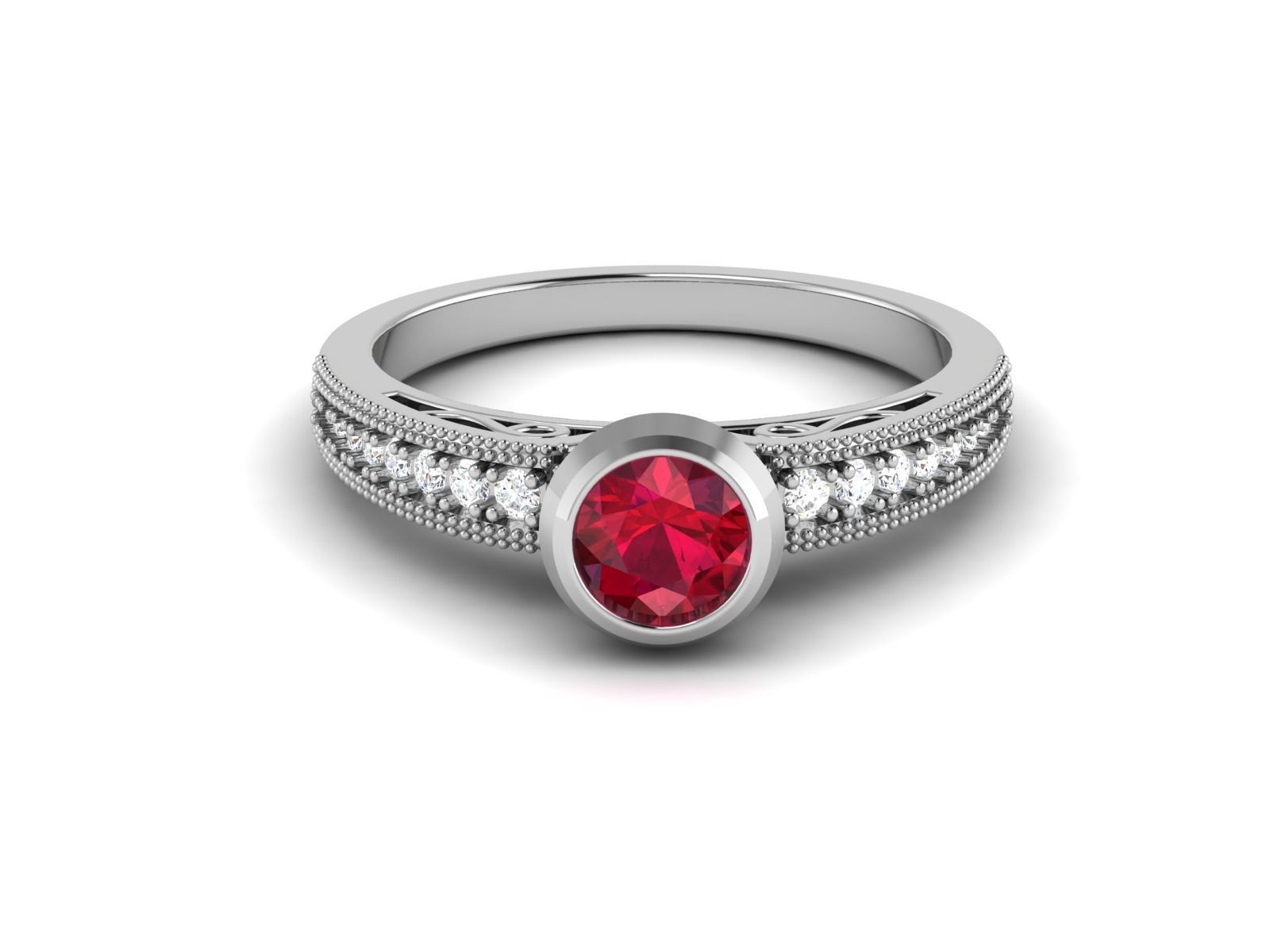 Solitaire ring 3dm stl render detail 3D print model 3D print model_11