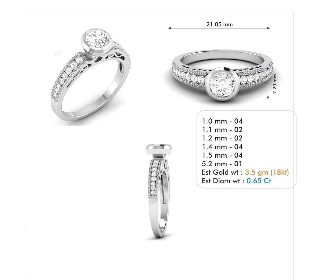 Solitaire ring 3dm stl render detail 3D print model 3D print model_12