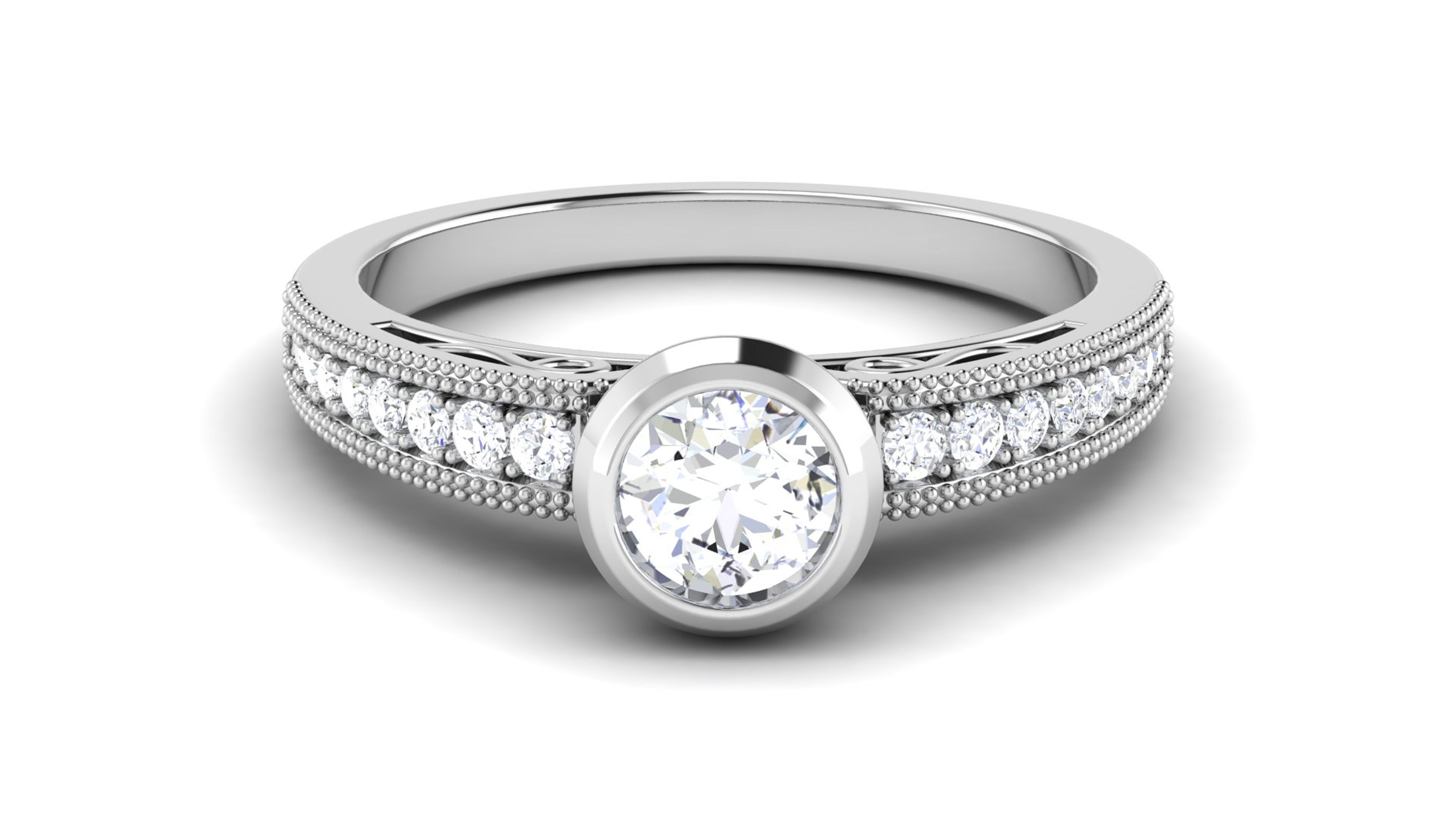 Solitaire ring 3dm stl render detail 3D print model 3D print model_3