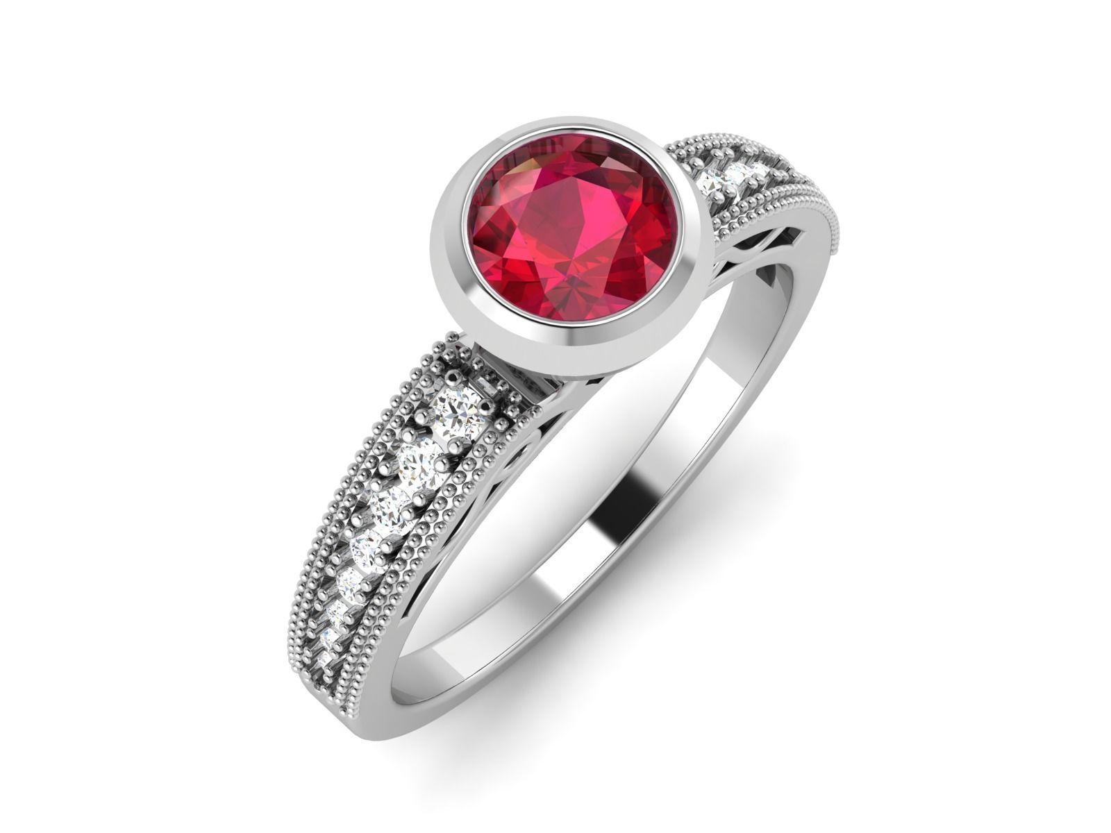 Solitaire ring 3dm stl render detail 3D print model 3D print model_5