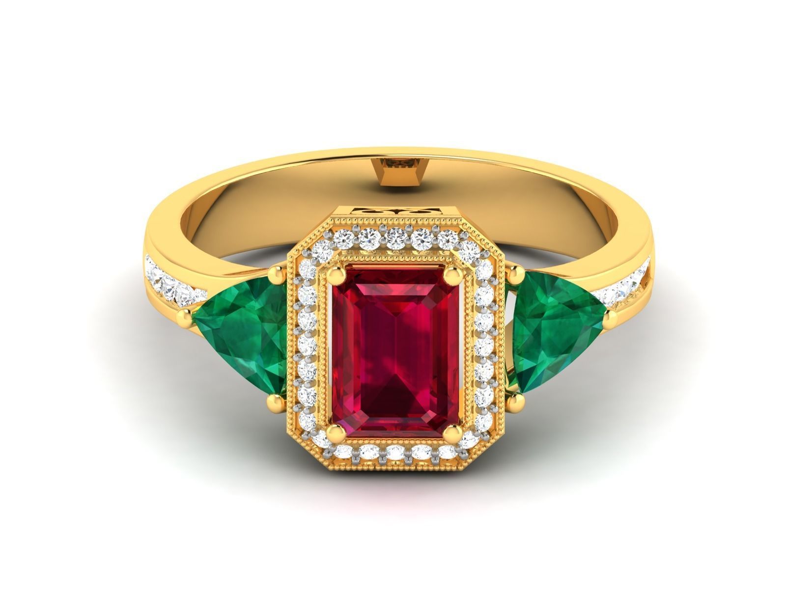 Solitaire ring 3dm stl render detail 3D print model 3D print model_11