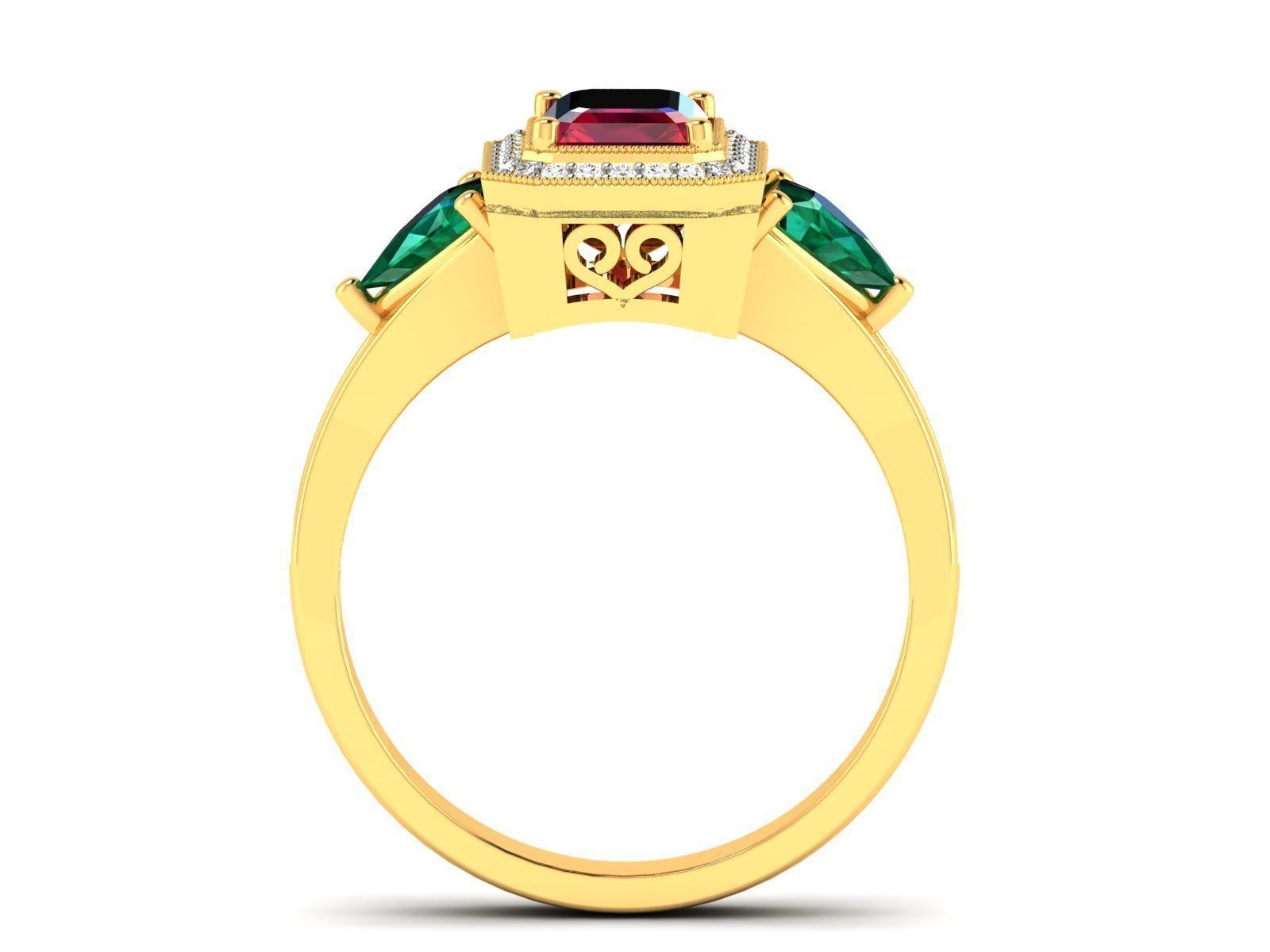 Solitaire ring 3dm stl render detail 3D print model 3D print model_1