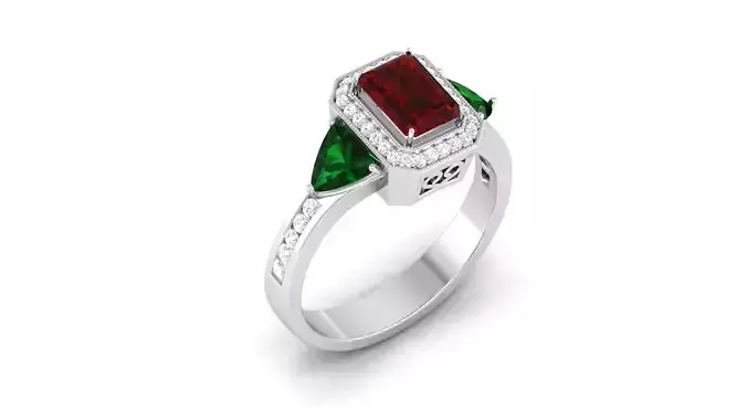 Solitaire ring 3dm stl render detail 3D print model 3D print model