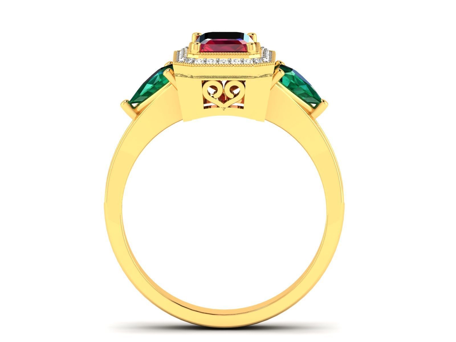 Solitaire ring 3dm stl render detail 3D print model 3D print model_2