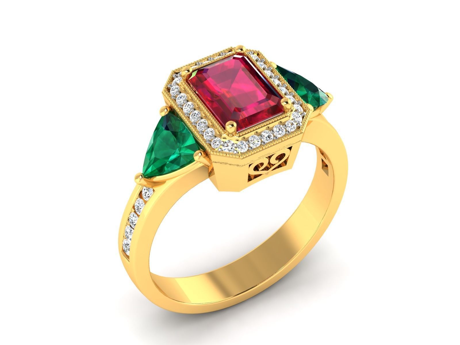 Solitaire ring 3dm stl render detail 3D print model 3D print model_7