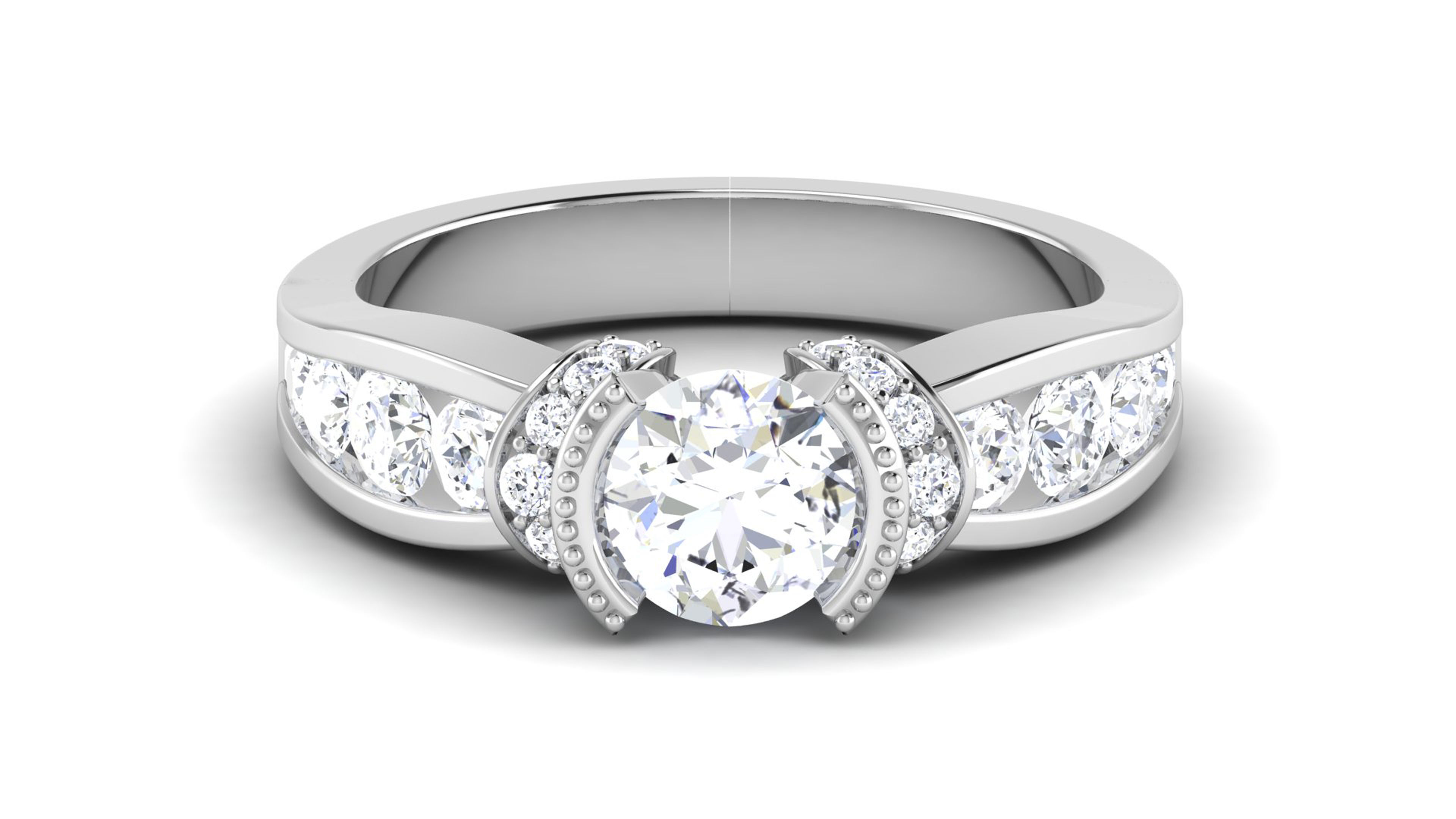 Solitaire ring 3dm stl render detail 3D print model 3D print model_3