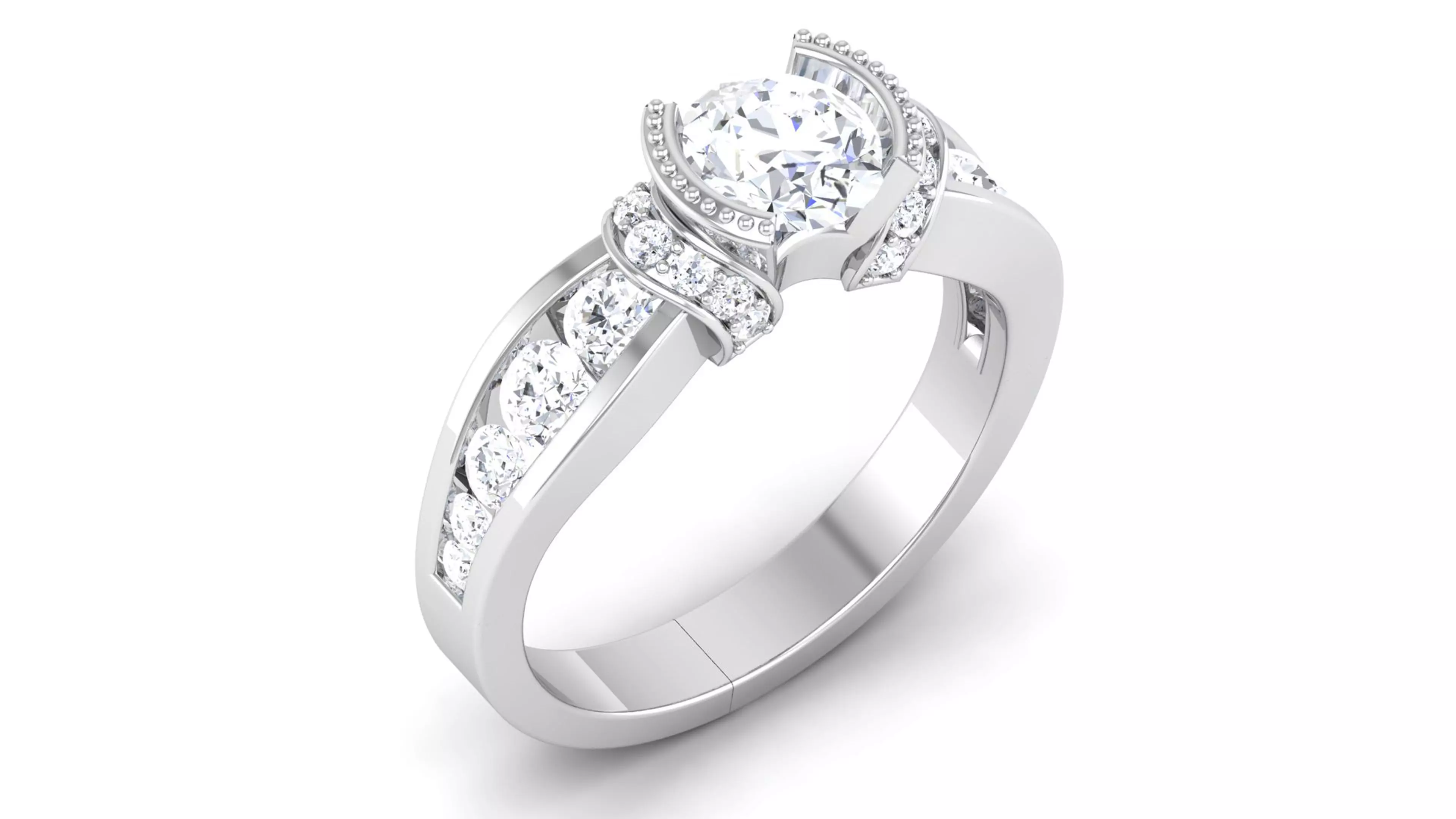 Solitaire ring 3dm stl render detail 3D print model 3D print model_0