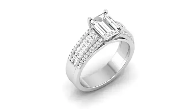Solitaire ring 3dm stl render detail 3D print model