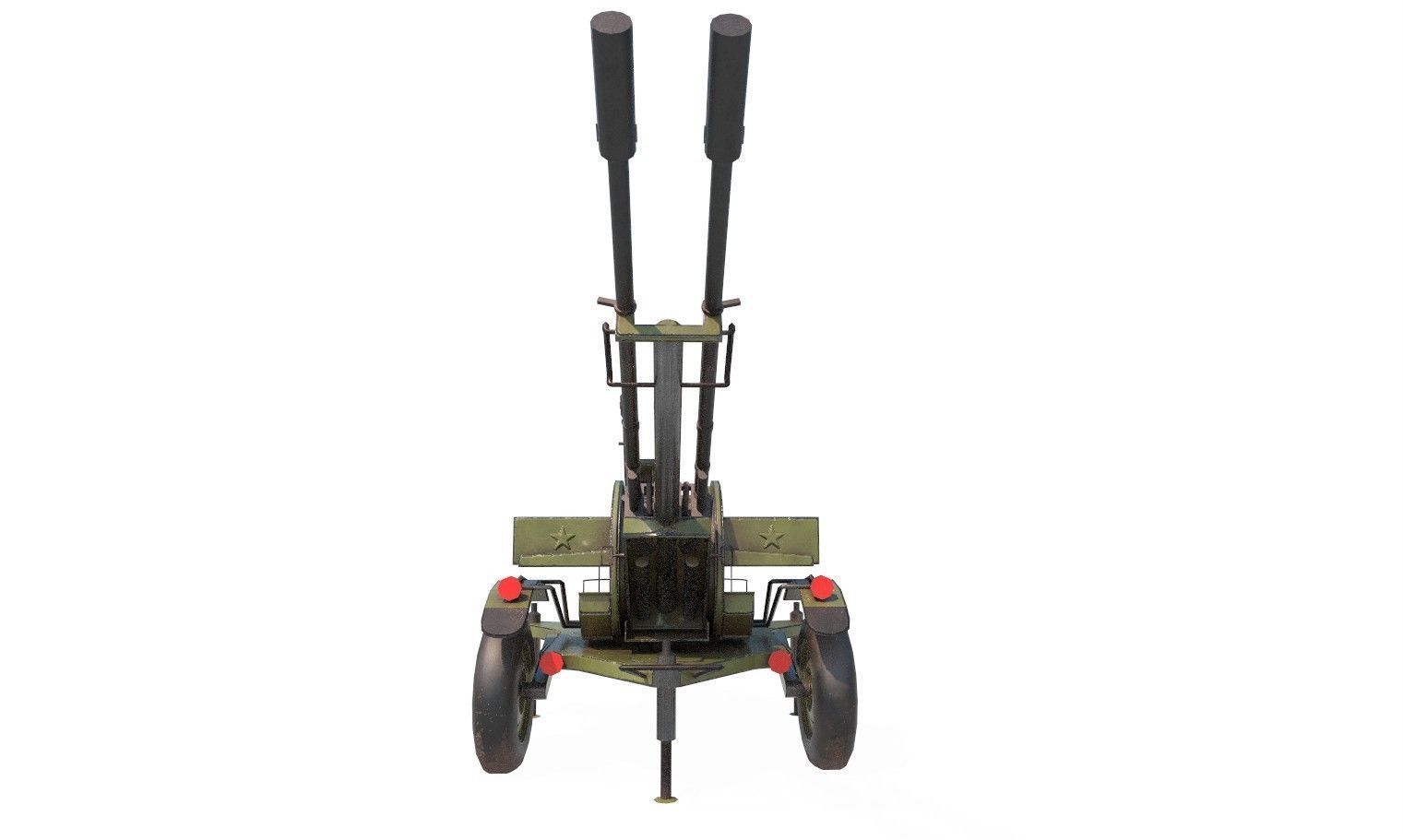 ZU-23-2 Pilica rocket-artillery set anti-aircraft Low-poly 3D model_2