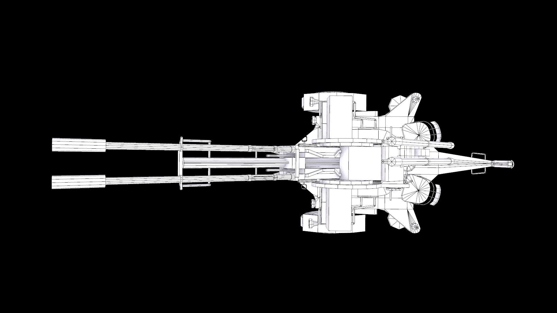 ZU-23-2 Pilica rocket-artillery set anti-aircraft Low-poly 3D model_9