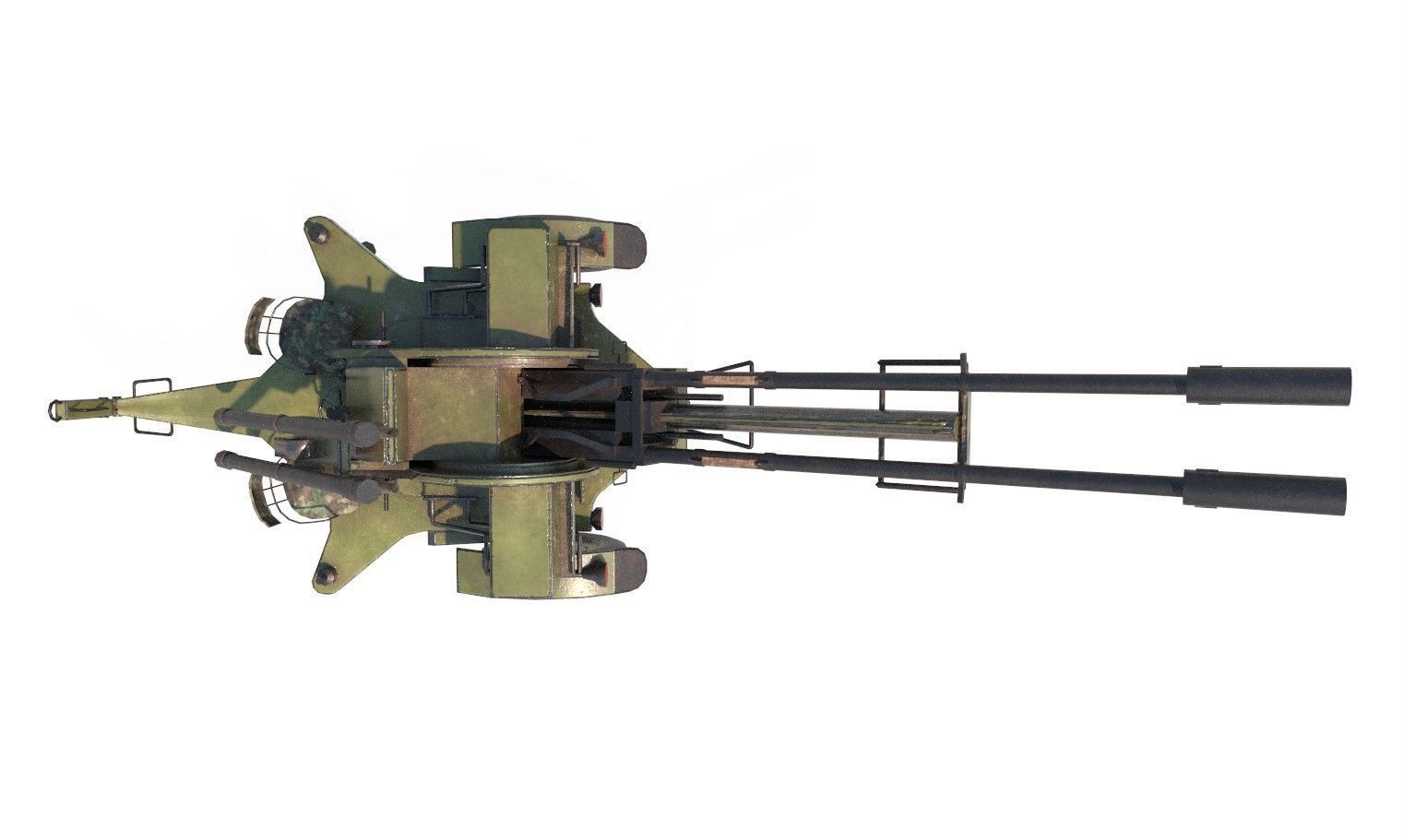 ZU-23-2 Pilica rocket-artillery set anti-aircraft Low-poly 3D model_5