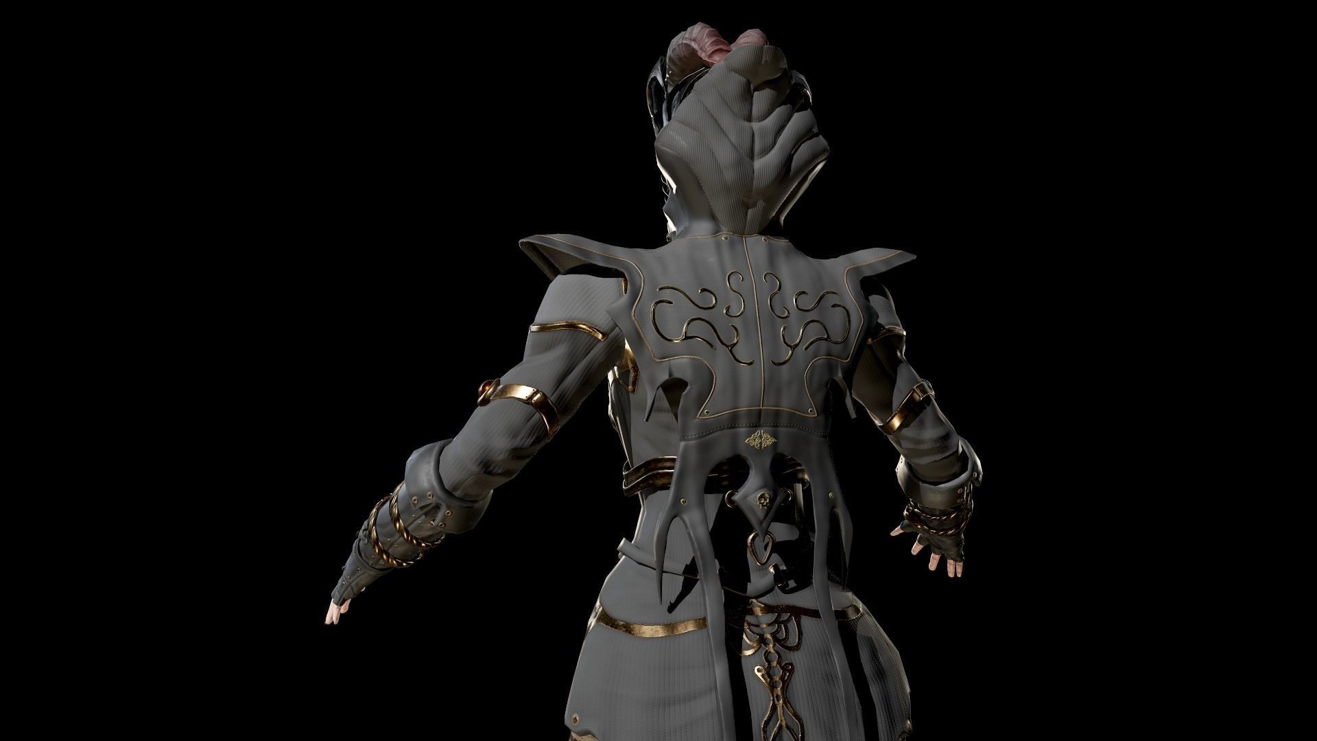 Dark Mage Low-poly 3D model_16