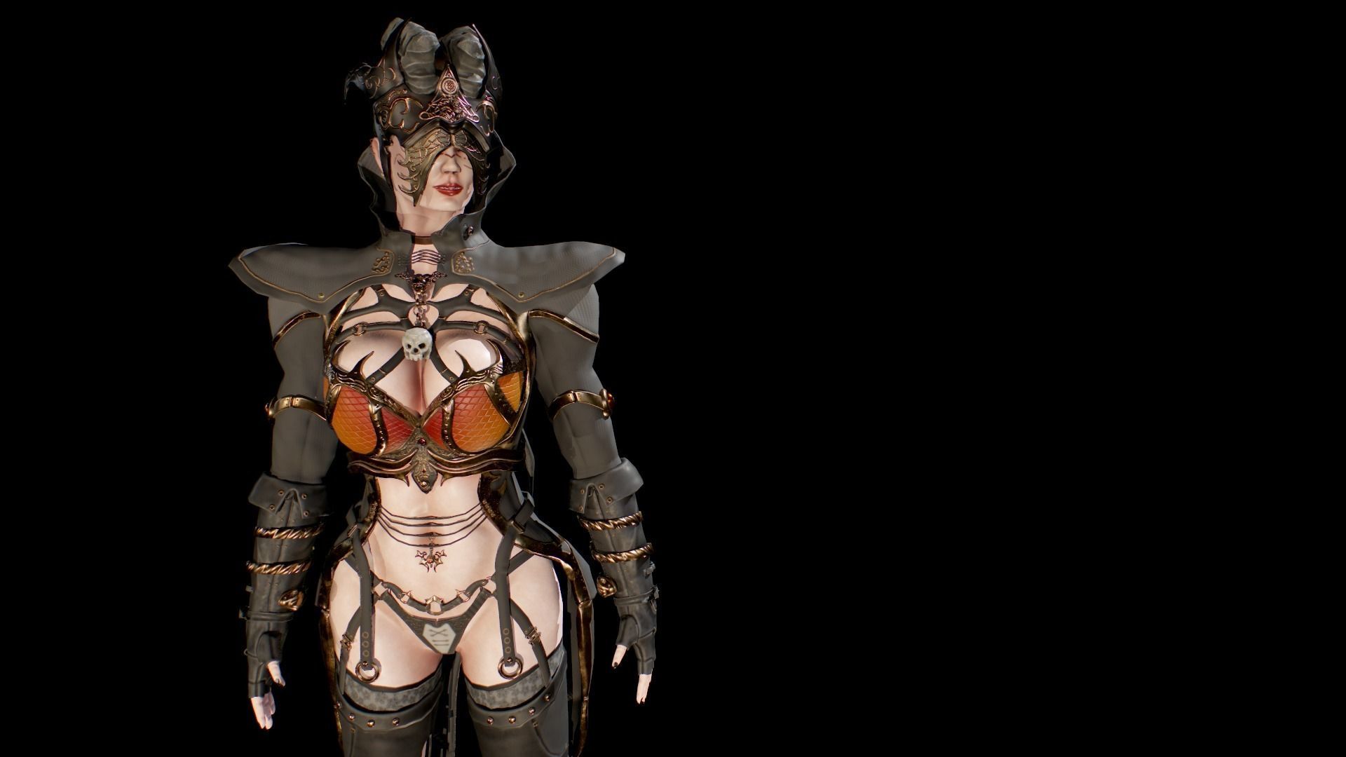 Dark Mage Low-poly 3D model_4