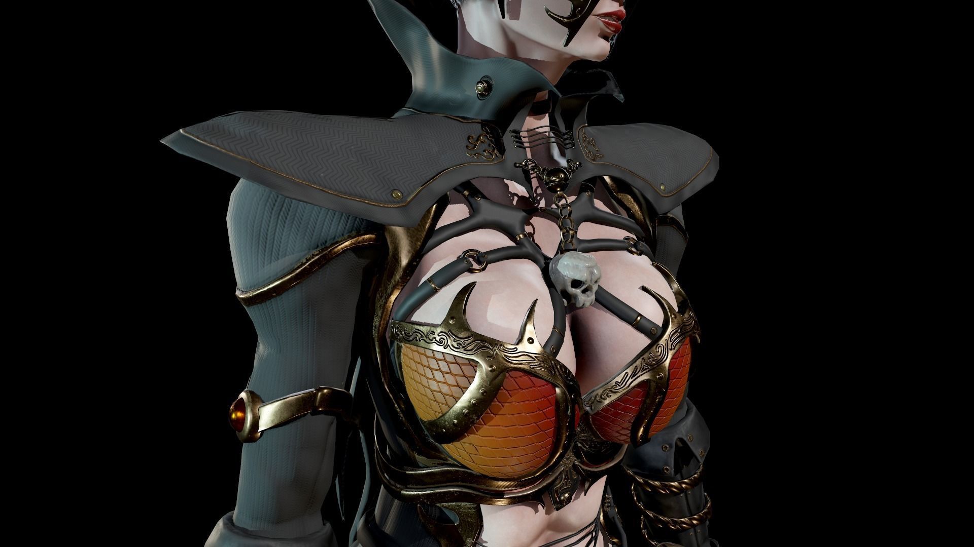 Dark Mage Low-poly 3D model_11