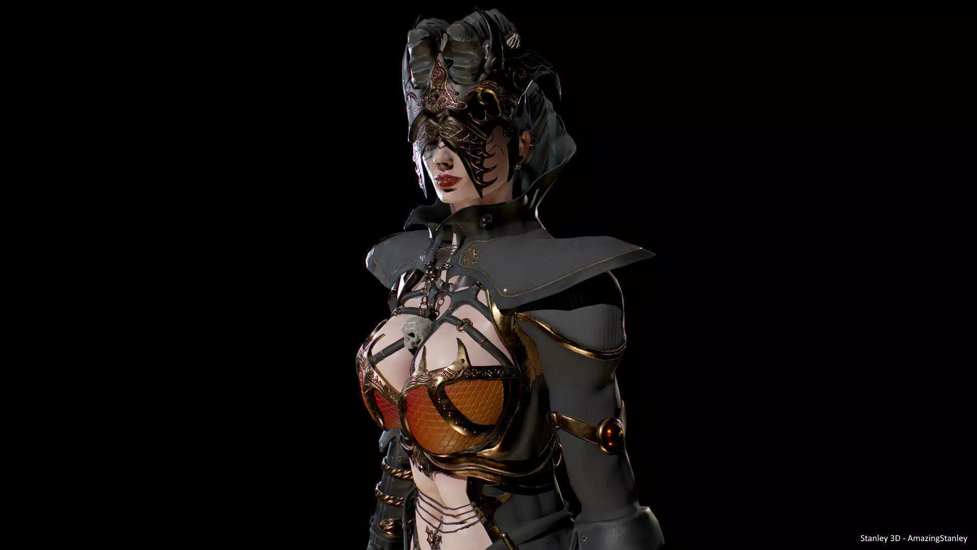 Dark Mage Low-poly 3D model_0