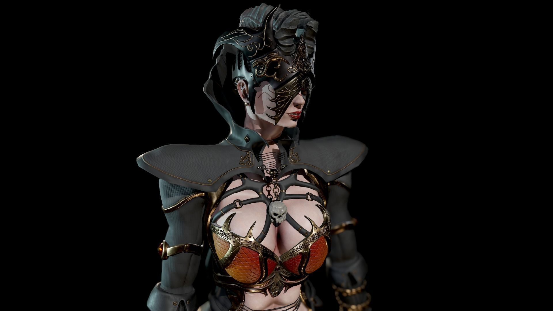 Dark Mage Low-poly 3D model_3