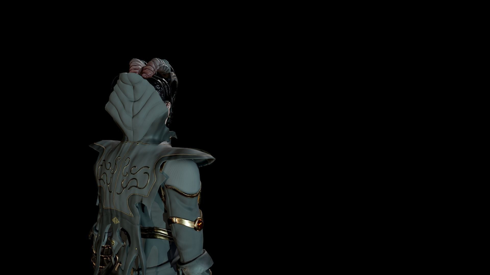 Dark Mage Low-poly 3D model_14