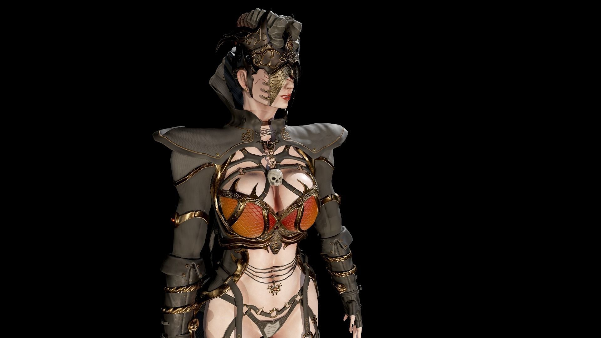 Dark Mage Low-poly 3D model_5