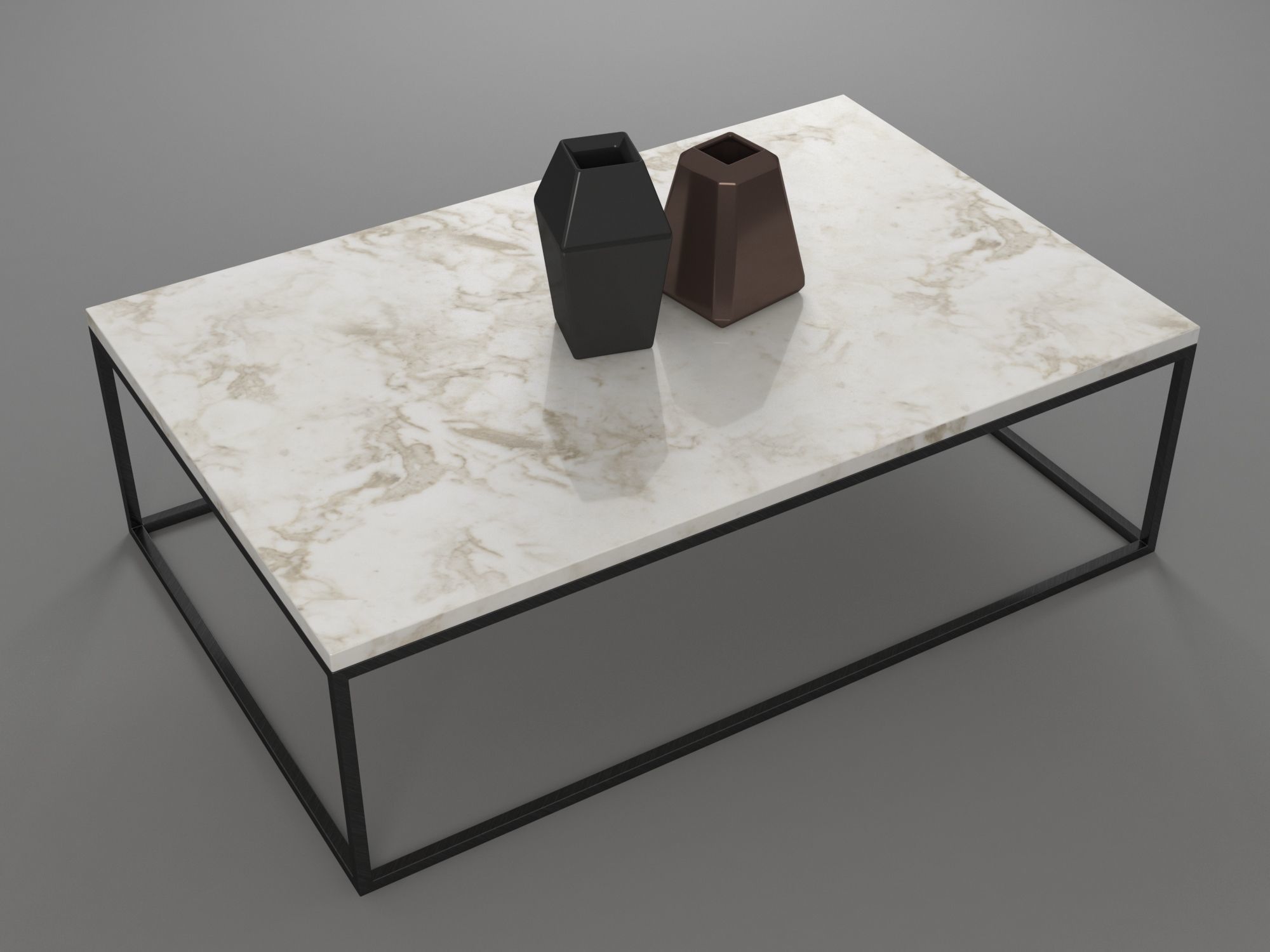 Marble Table Rectangle 3D model_4