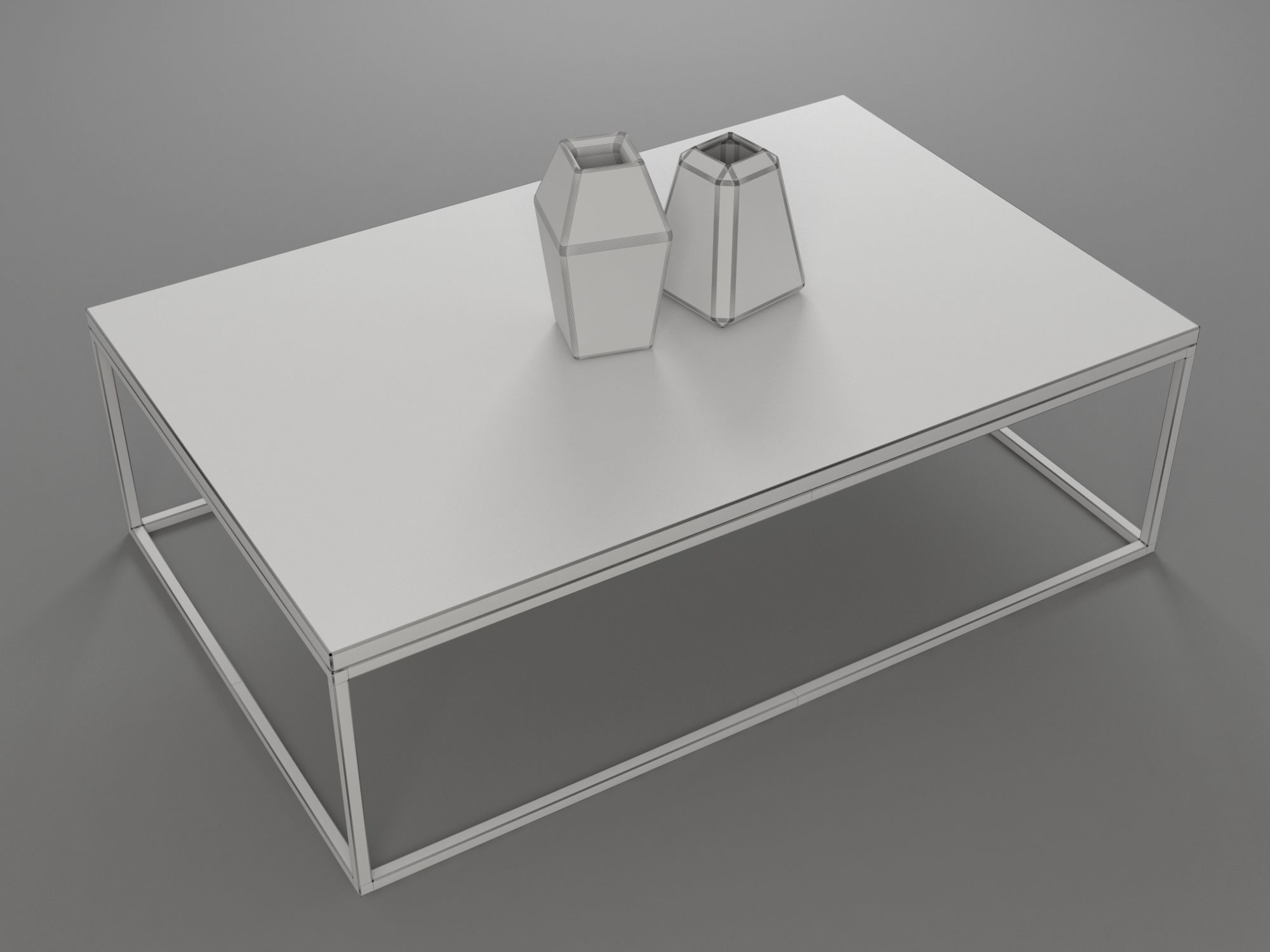 Marble Table Rectangle 3D model_5