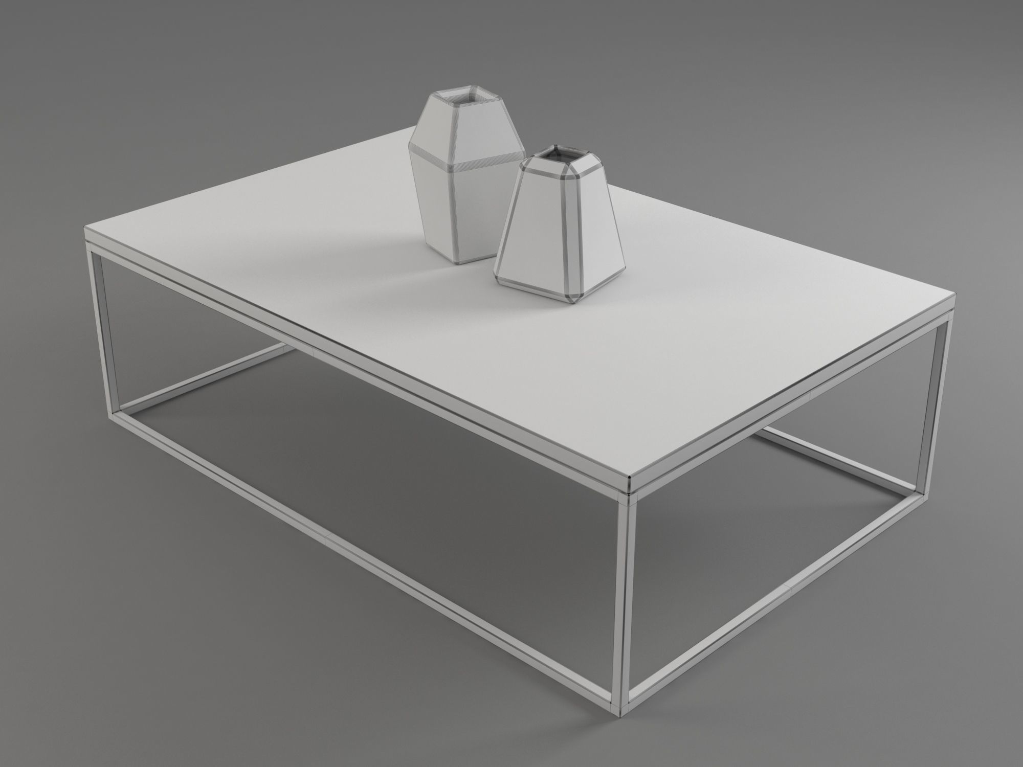 Marble Table Rectangle 3D model_1