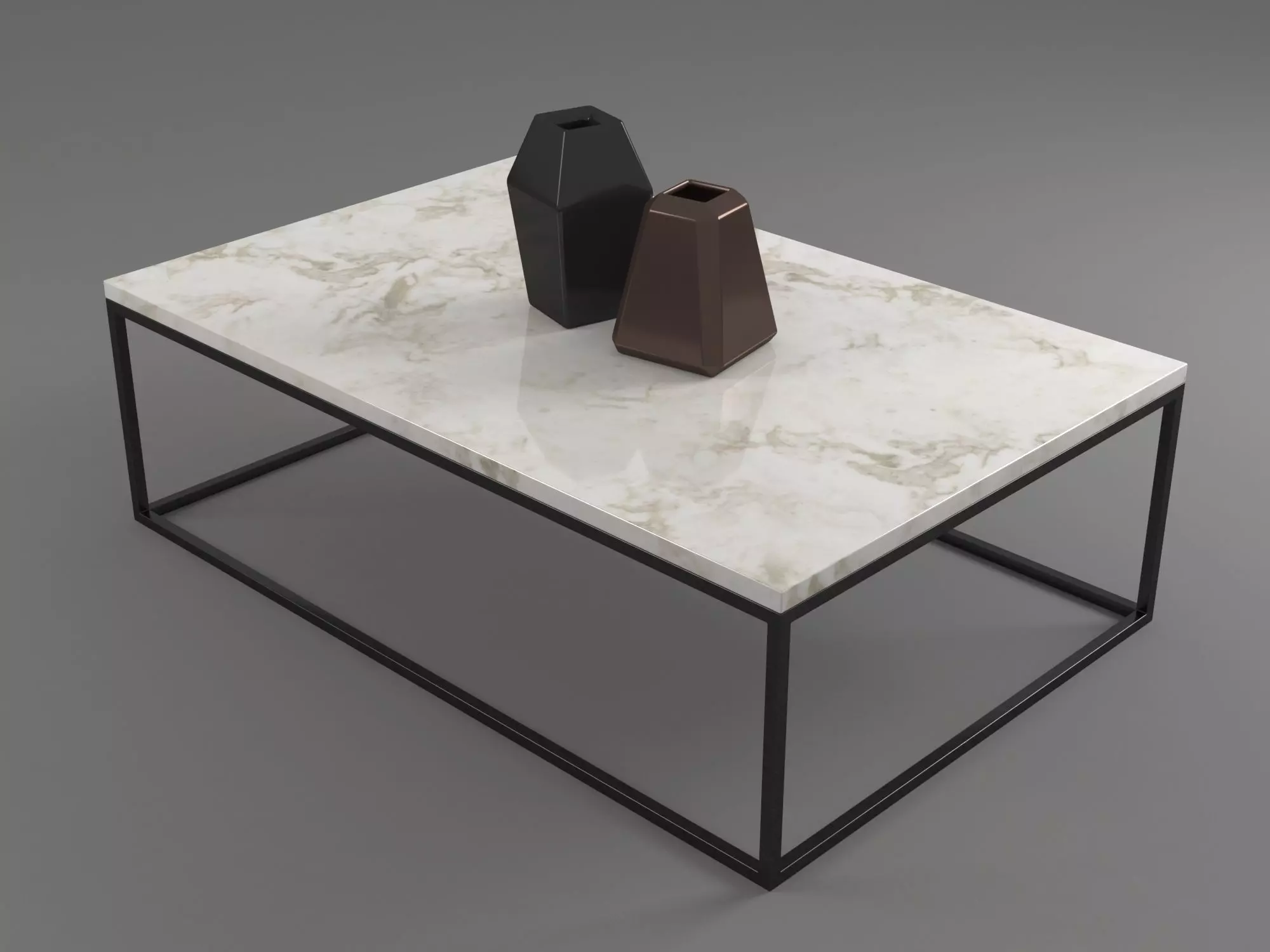 Marble Table Rectangle 3D model_0