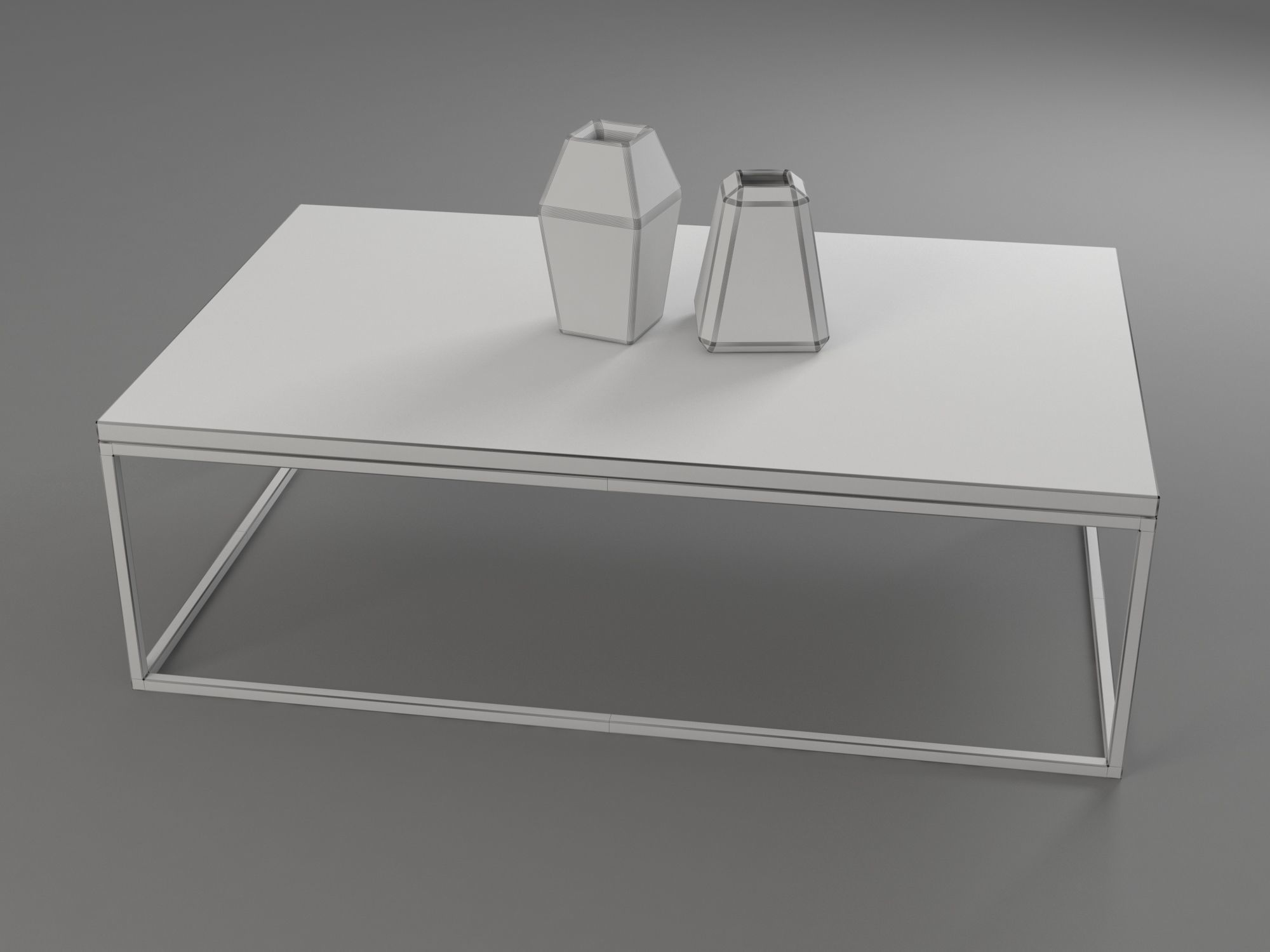 Marble Table Rectangle 3D model_3
