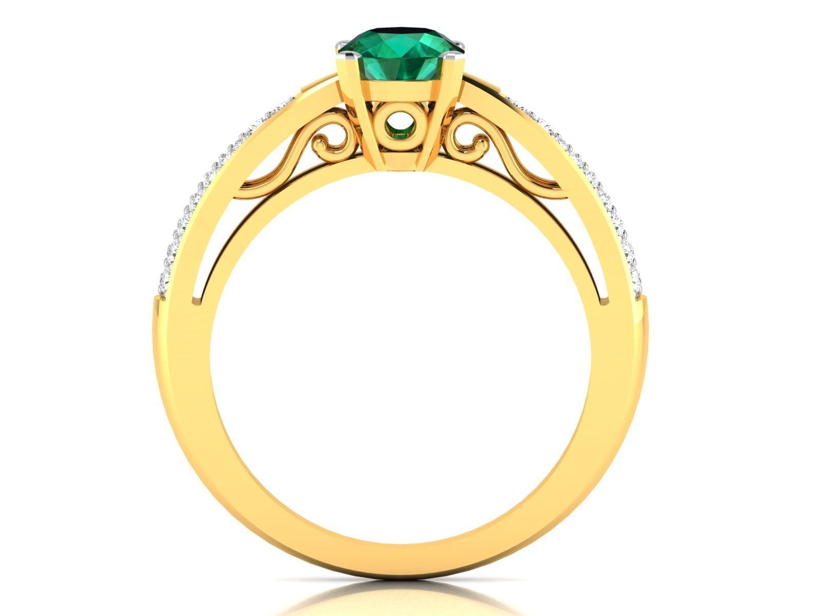 Solitaire ring 3dm stl render detail 3D print model 3D print model_5