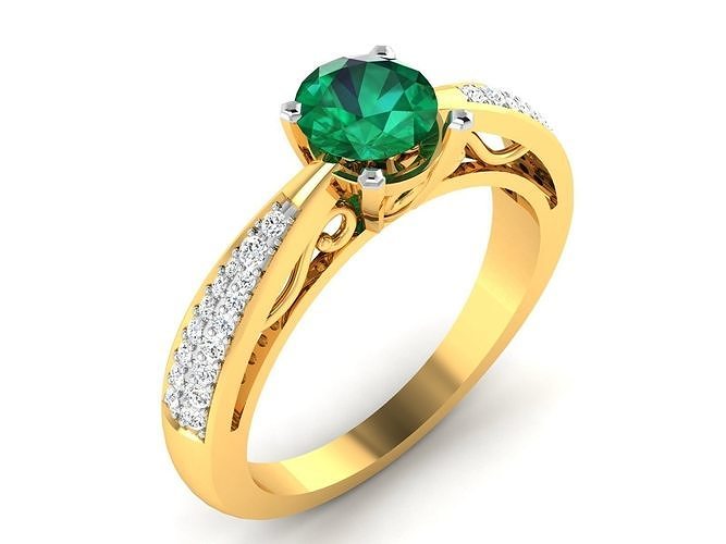 Solitaire ring 3dm stl render detail 3D print model 3D print model
