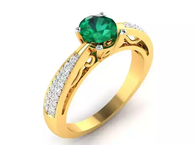 Solitaire ring 3dm stl render detail 3D print model 3D print model