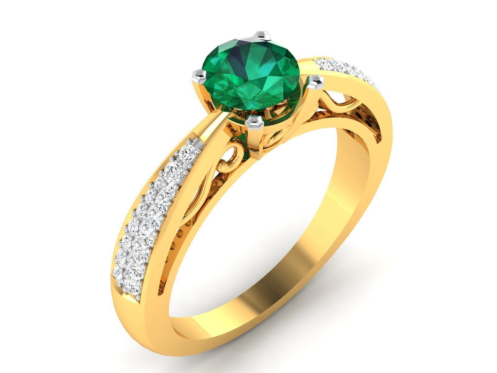 Solitaire ring 3dm stl render detail 3D print model 3D print model_3
