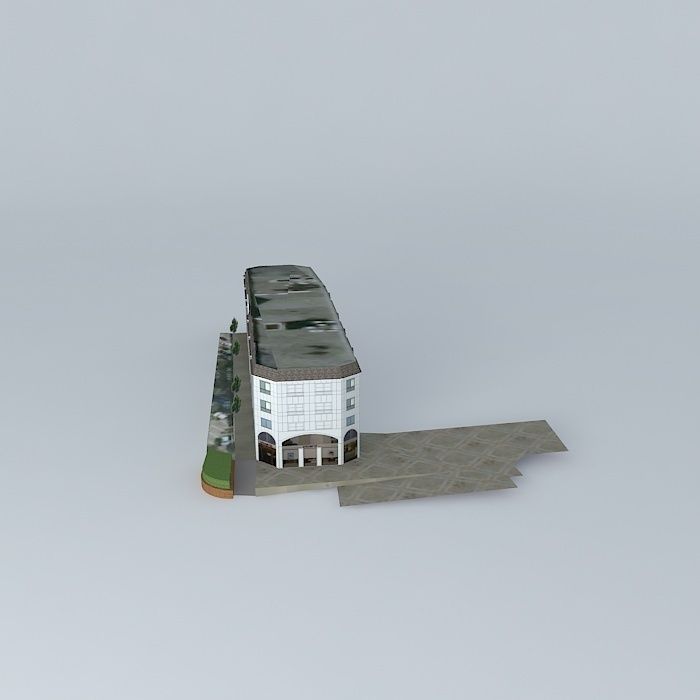 Building 80 at 88 Ave Gal Leclerc in Viroflay Free 3D model_2