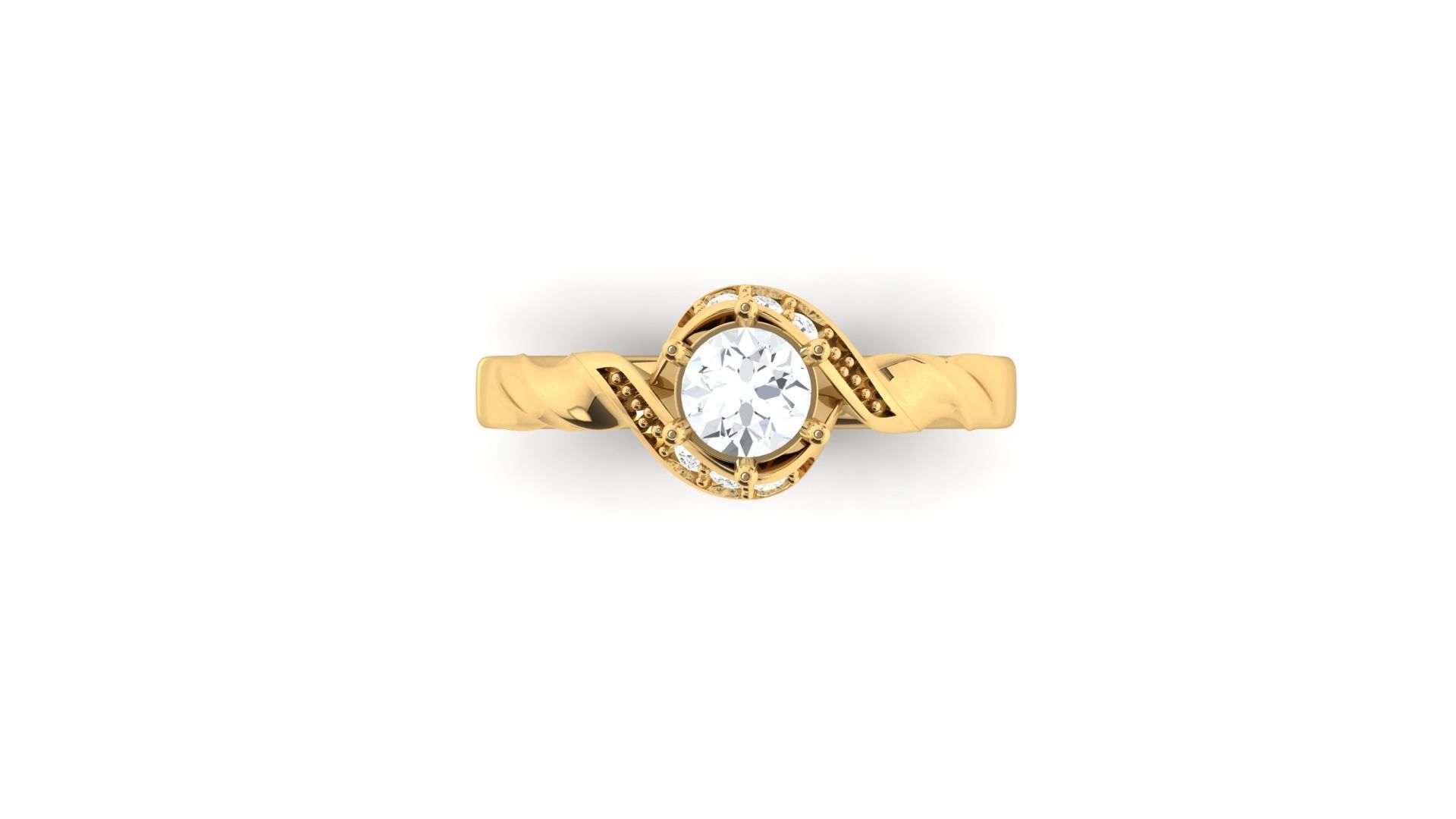 Solitaire ring 3dm stl render detail 3D print model 3D print model_1