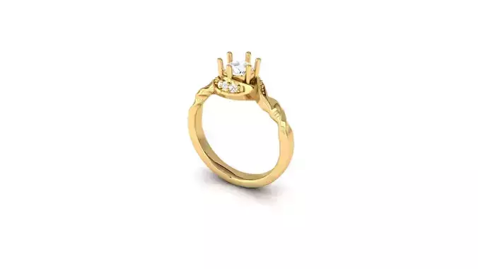 Solitaire ring 3dm stl render detail 3D print model