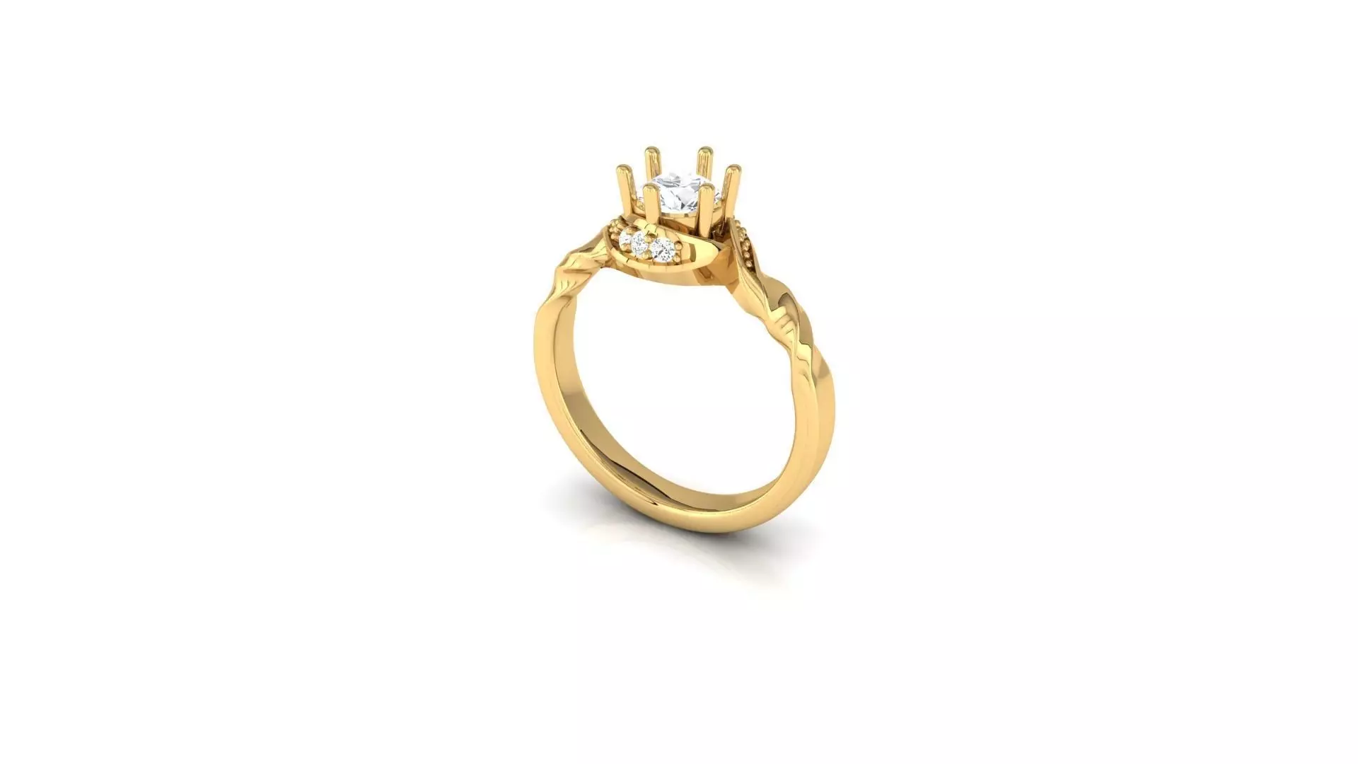 Solitaire ring 3dm stl render detail 3D print model 3D print model_0