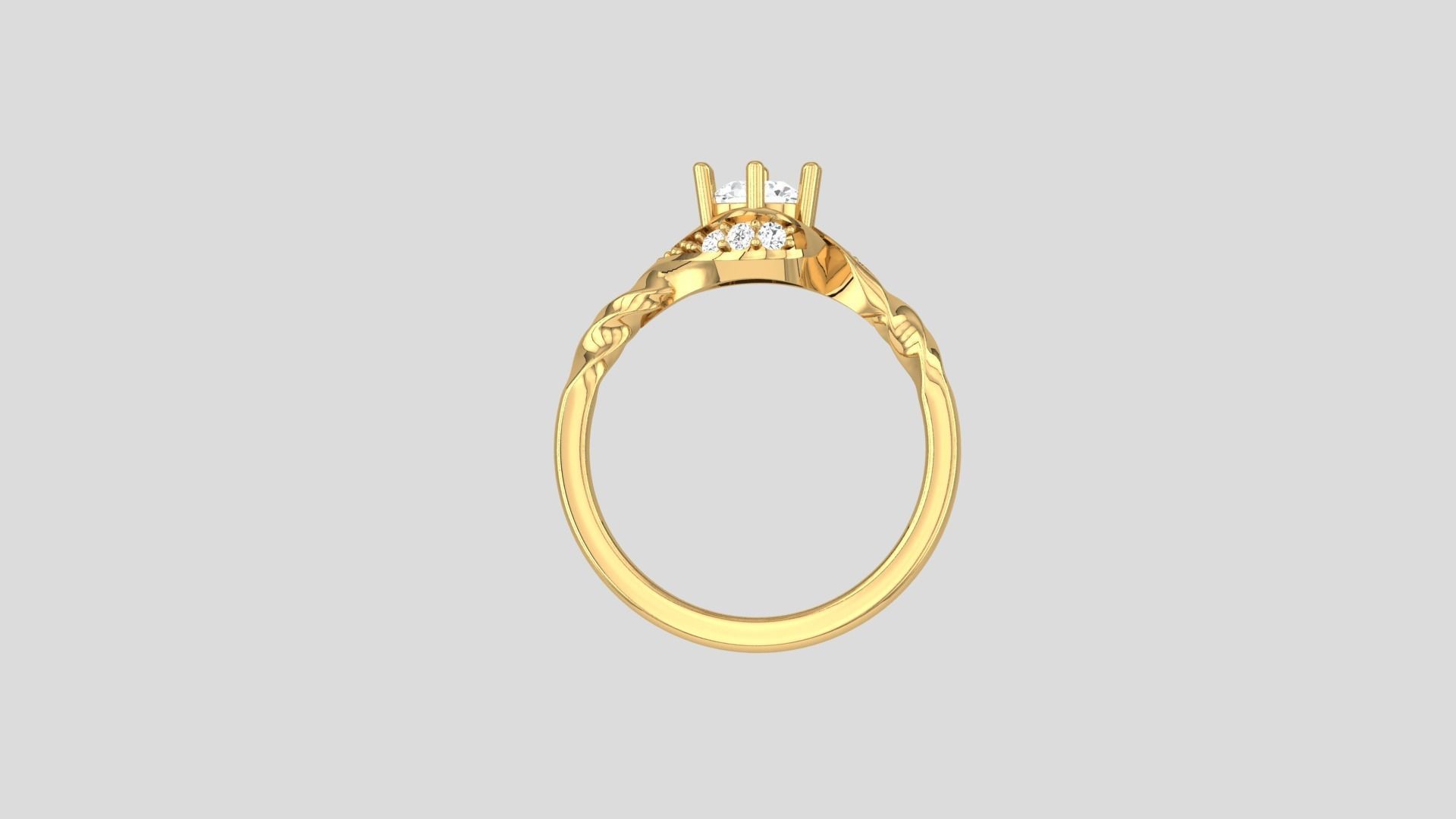 Solitaire ring 3dm stl render detail 3D print model 3D print model_2