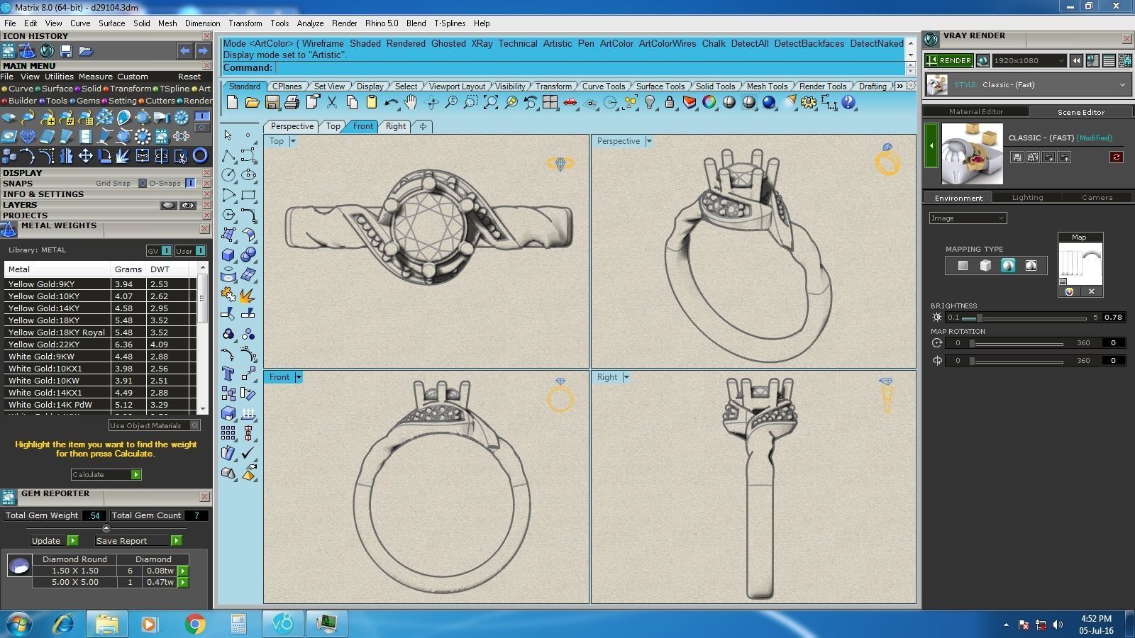 Solitaire ring 3dm stl render detail 3D print model 3D print model_5