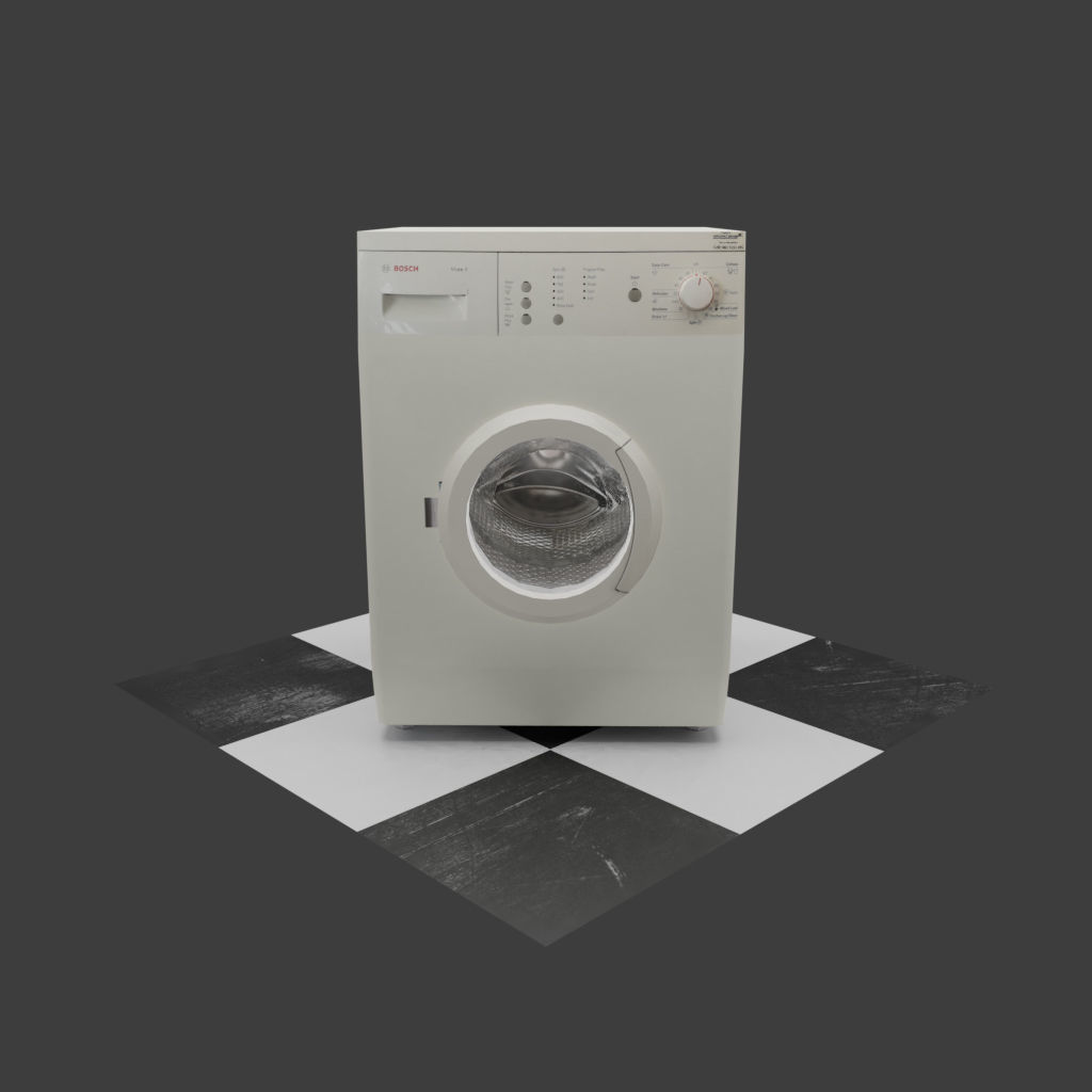 Washing Machine for laundry or laundromat wash and dry Low-poly 3D model_4