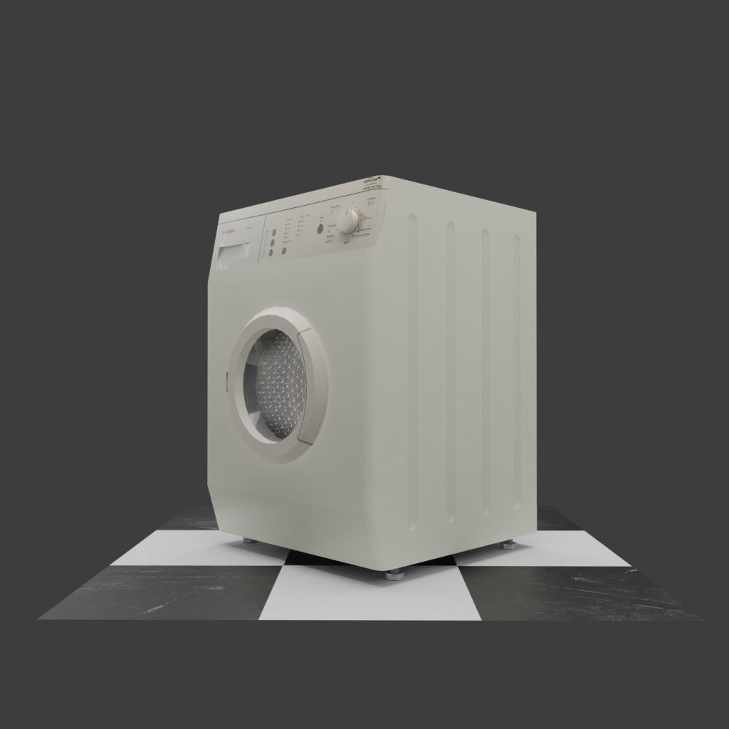 Washing Machine for laundry or laundromat wash and dry Low-poly 3D model_5